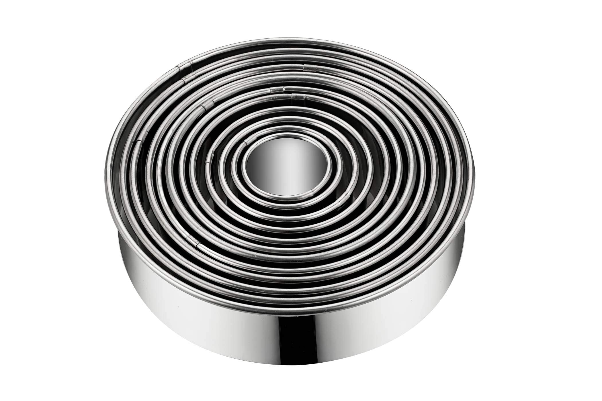 Round Cookie Biscuit Cutter Set, 12 Graduated Circle Pastry Cutters, Heavy Duty Commercial Grade 18/8 304 Stainless Steel Cookie