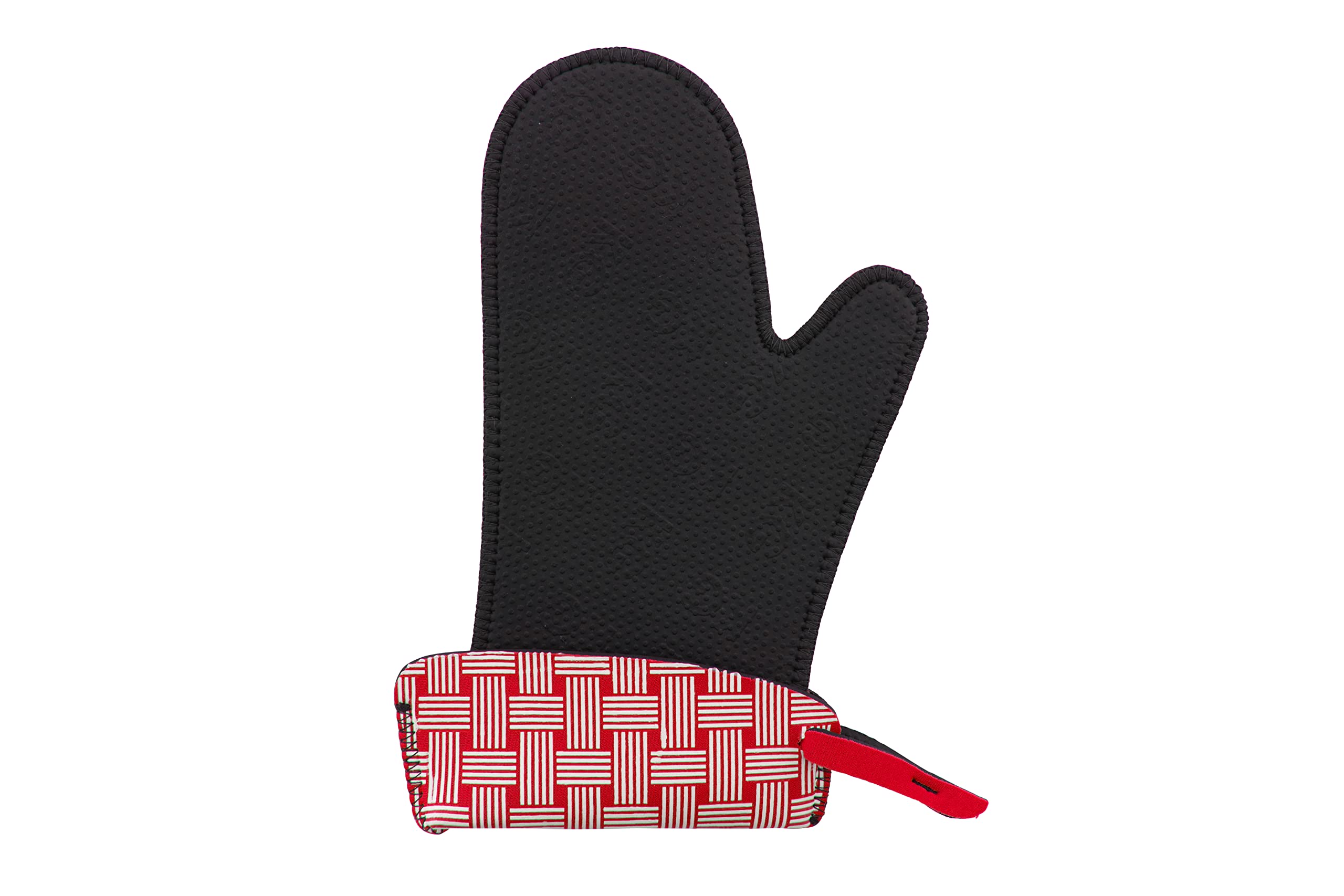 Kitchen Grips Chefs Mitt, Large, Cherry/White Woven