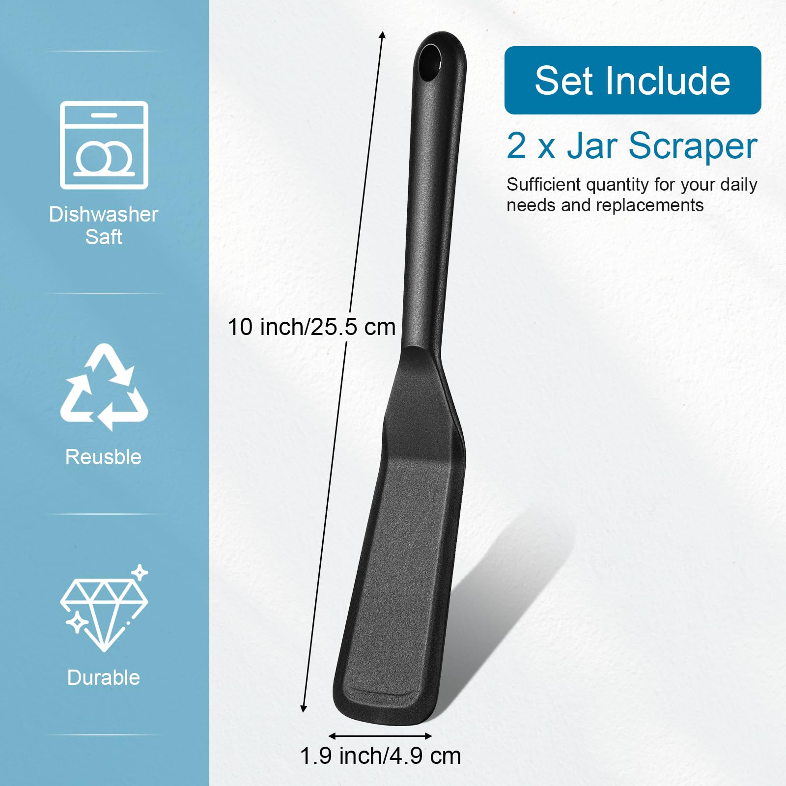 Zopeal 2 Pieces Silicone Narrow Skinny Spatula Crepe Flipper Long Spatula Heat Resistant Cooking Spatula Non Stick Pancake Spatu