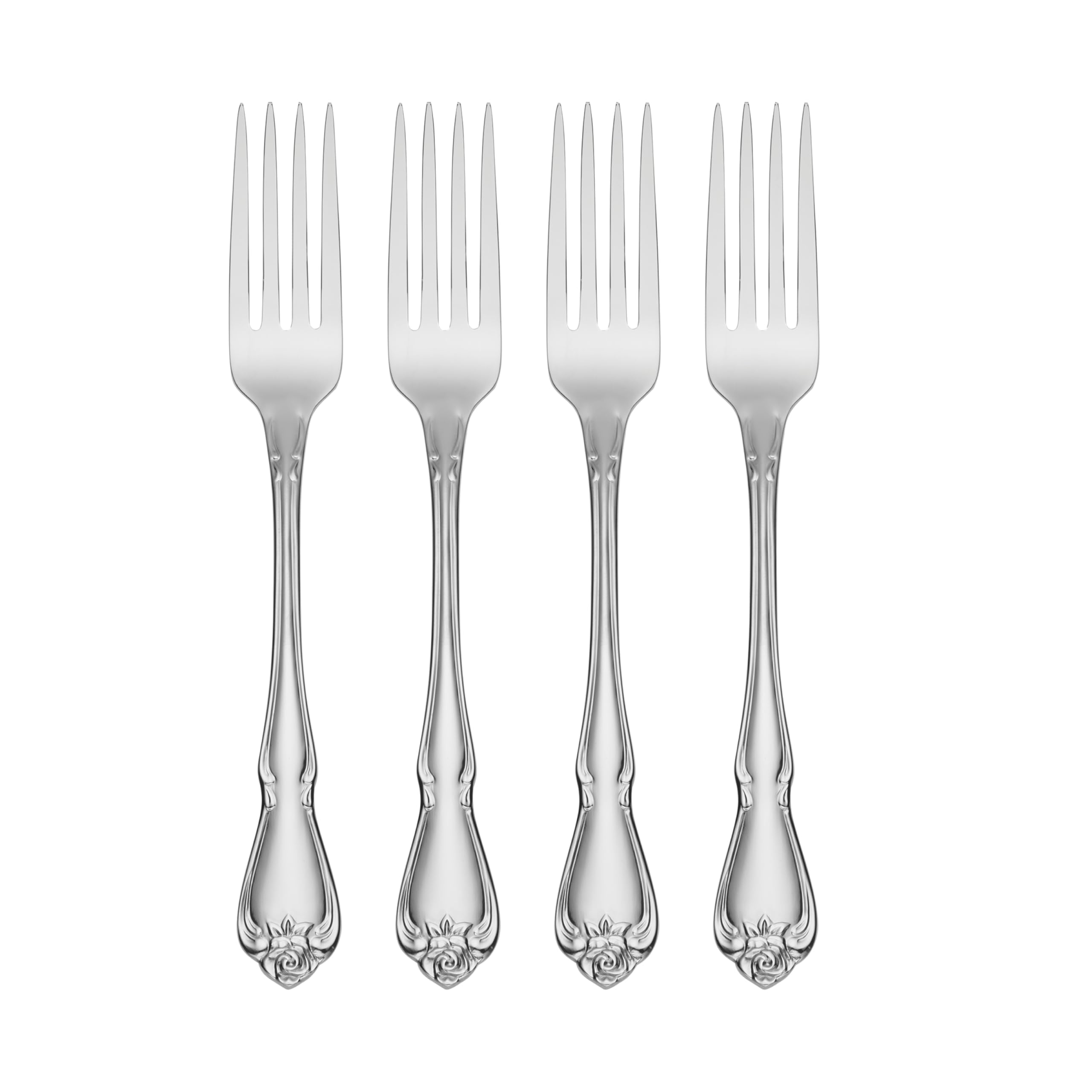 Oneida True Rose Dinner Forks, Silver Set Of 4
