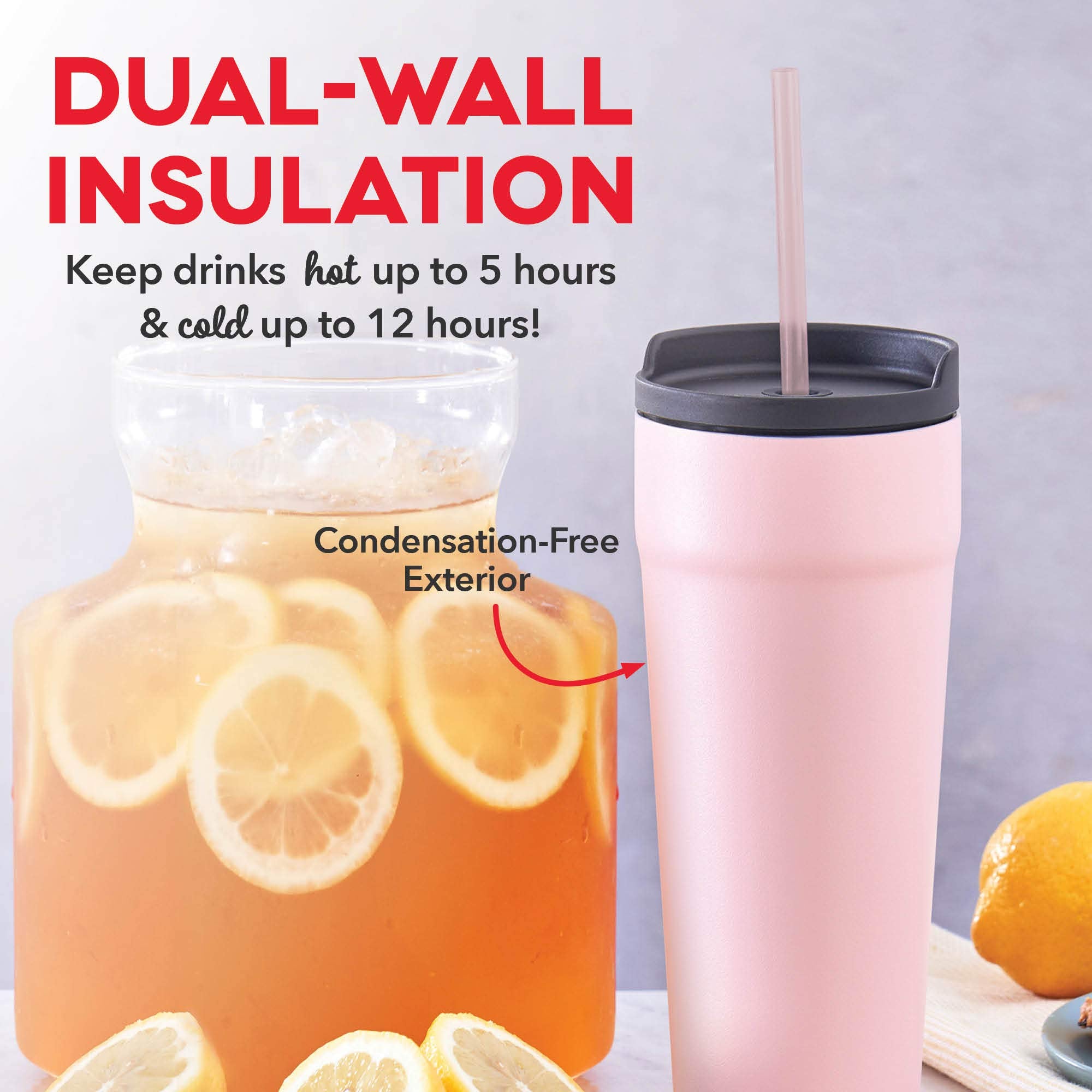 Dash 20Oz Tumbler With Spill-Proof Lid And Straw, Stainless Steel Vacuum Insulated Coffee Tumbler Cup, Double Wall Powder Coated