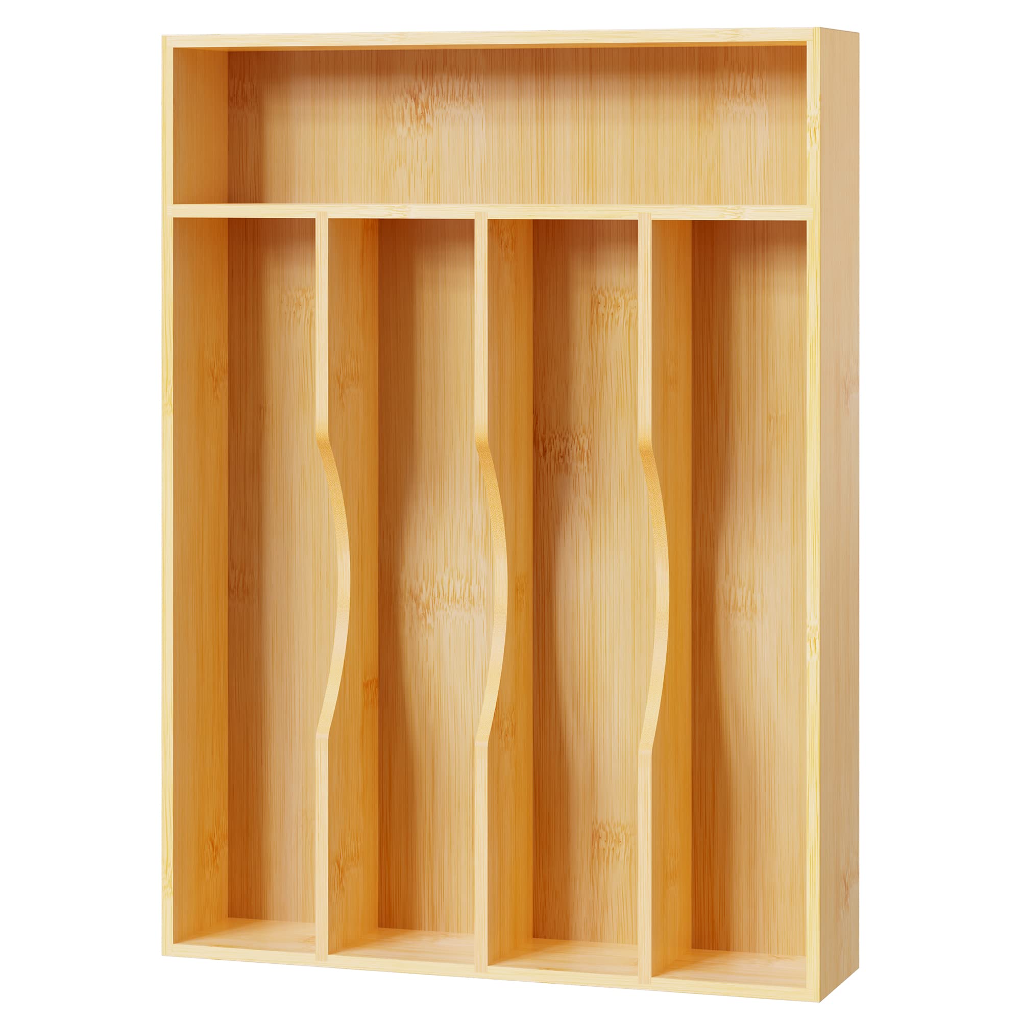 Bellsal Utensil Organizer 10 Inch Silverware Tray For Drawer Utensil Holder Cutlery Organizer Kitchen Drawer Organizer 5 Compart