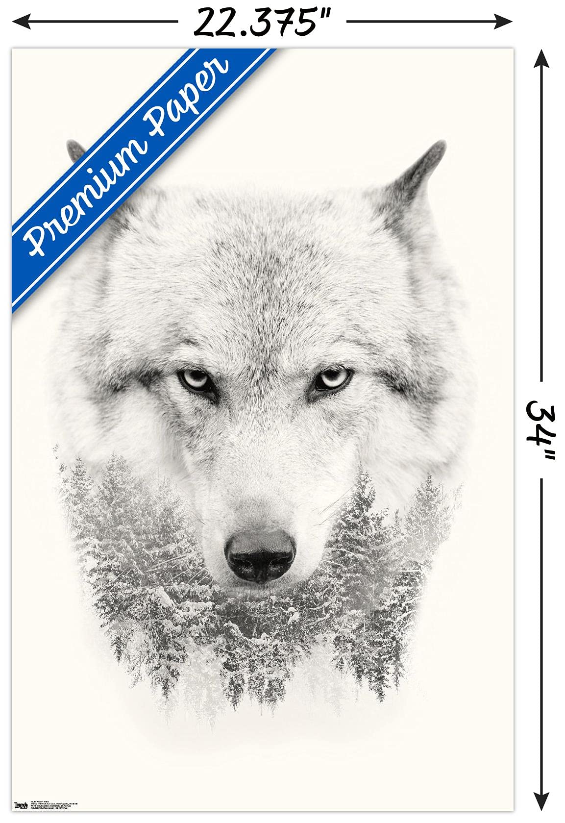 Trends International Wolf - Trees Wall Poster, 22.375'' X 34'', Premium Unframed Version