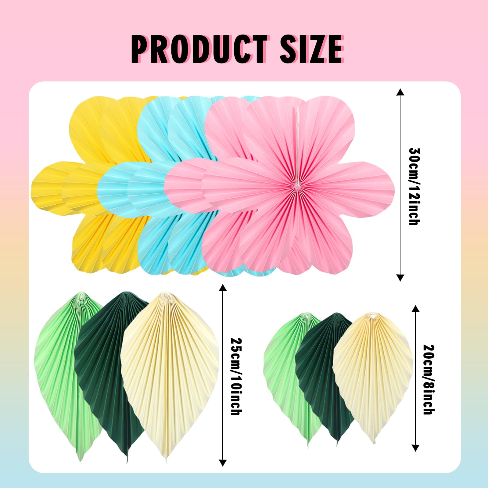 Adlkgg Paper Flowers Leaves Fan Party Decorations, Hanging Flower Wall Backdrop For Classroom Decor, Spring Party Decorations, W