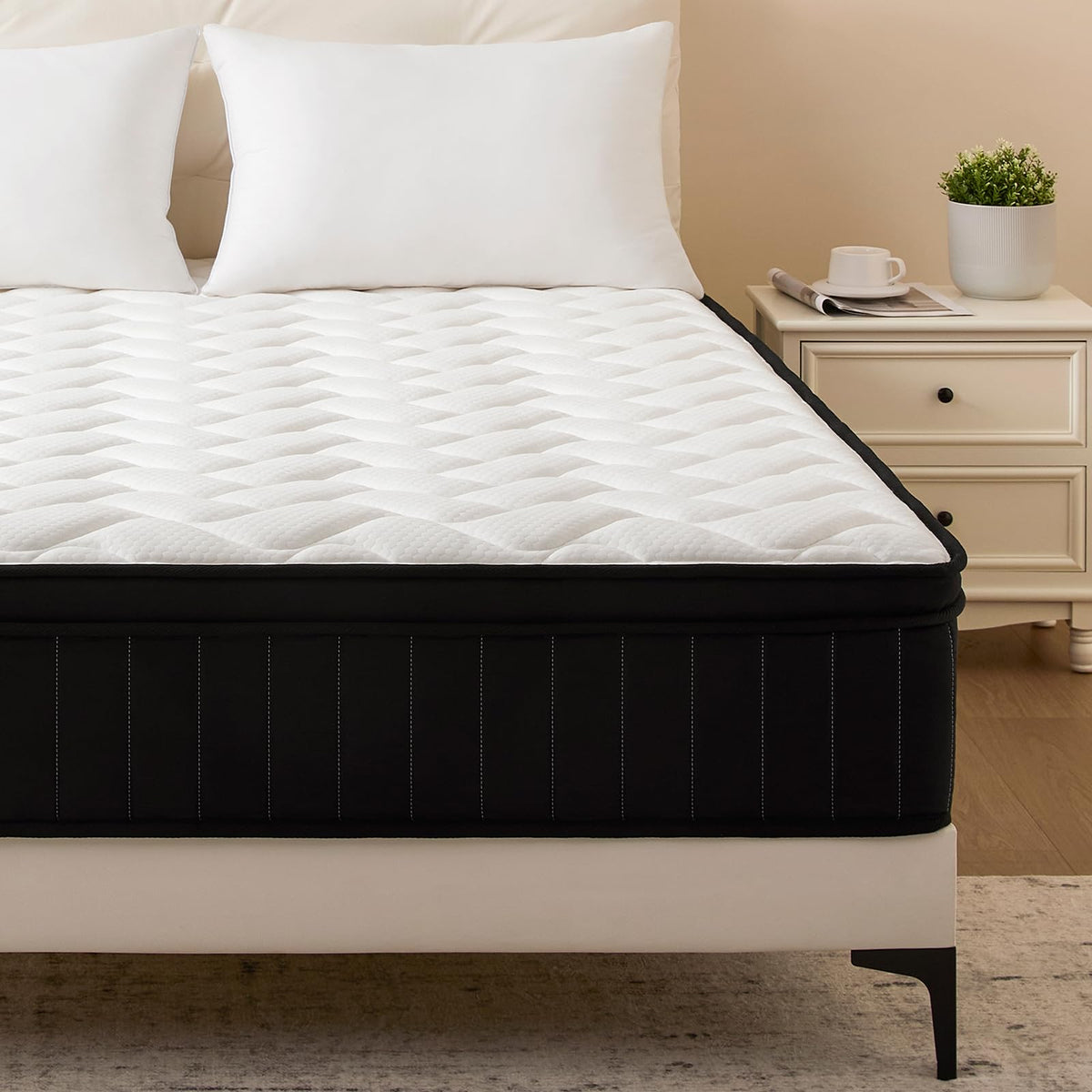 Queen Mattress 12 Inch Hybrid Mattress Queen With Memory Foam - Mattress In A Box With Individual Pocket Spring - Medium Firm Ma