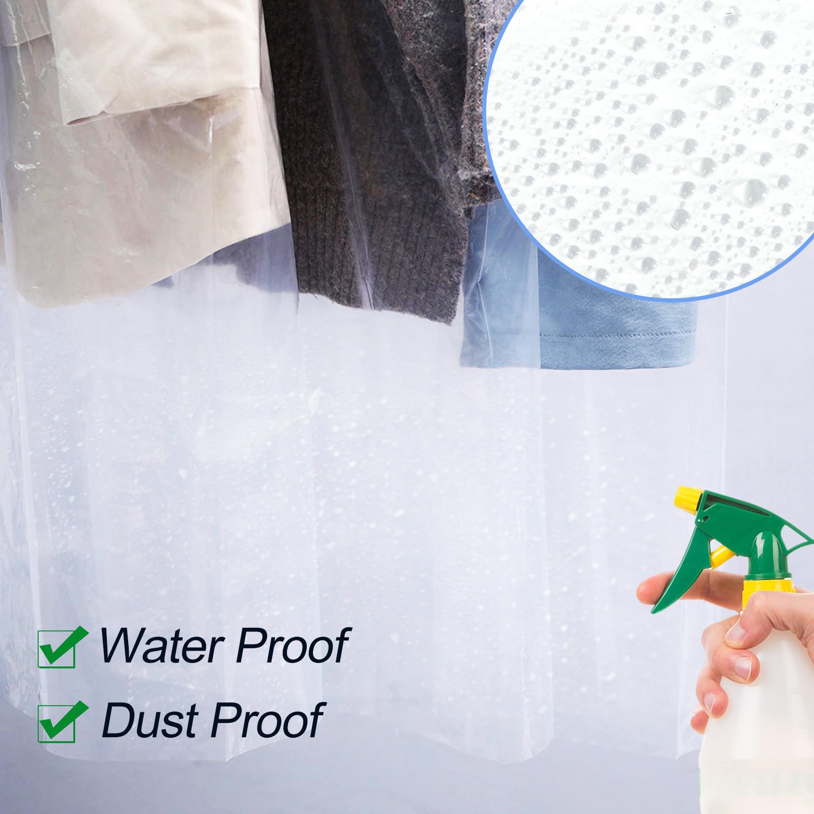 100 Pack Plastic Dry Cleaning Bags, 60X120 Cm Dry Cleaner Bags Plastic Clear, Dust-Proof Plastic Garment Bags For Dry Cleaner, H