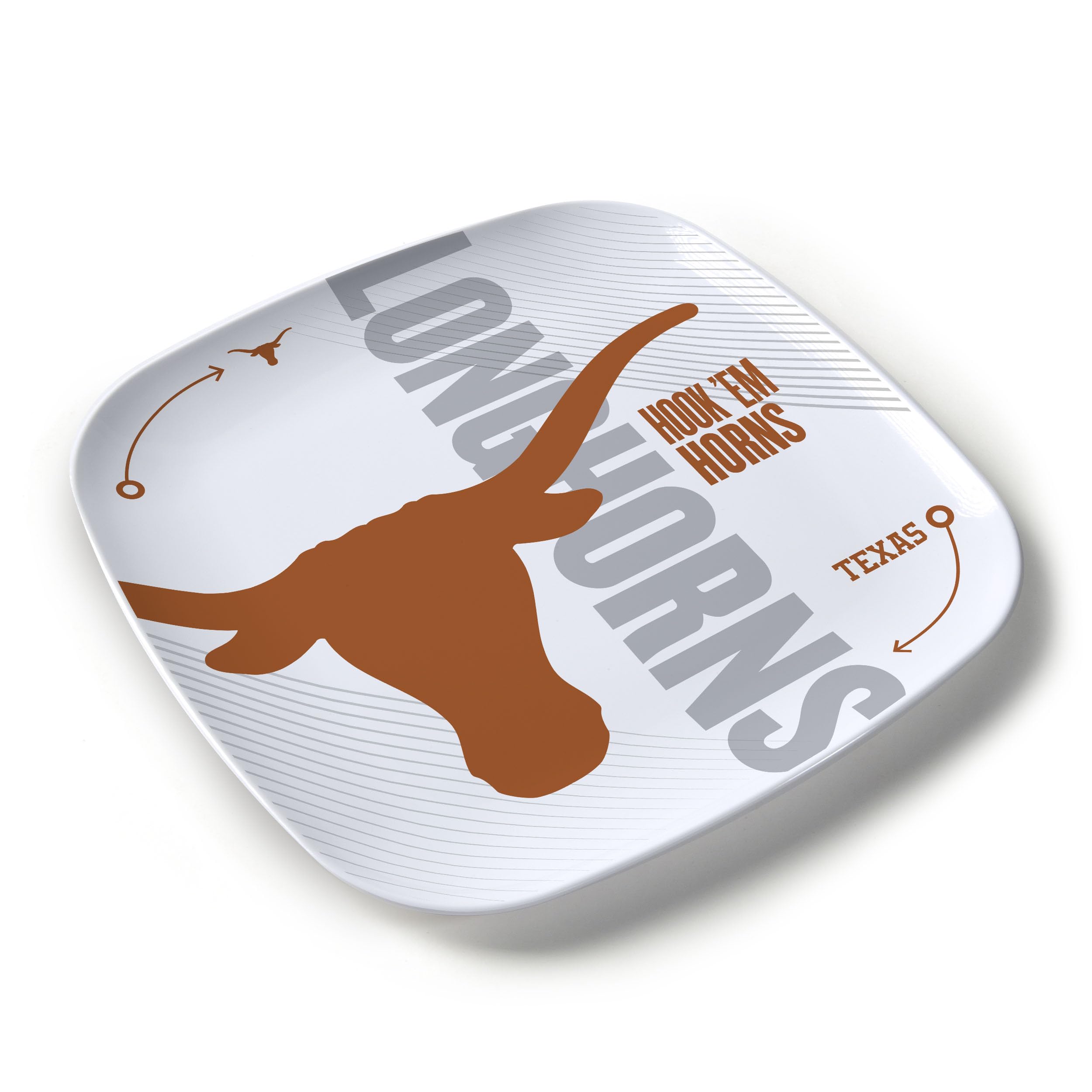 YouTheFan Officially-Licensed NCAA Texas Longhorns Large Party Plate - 10.25    x 10.25    - 100% Melamine, Dishwasher Safe, BPA