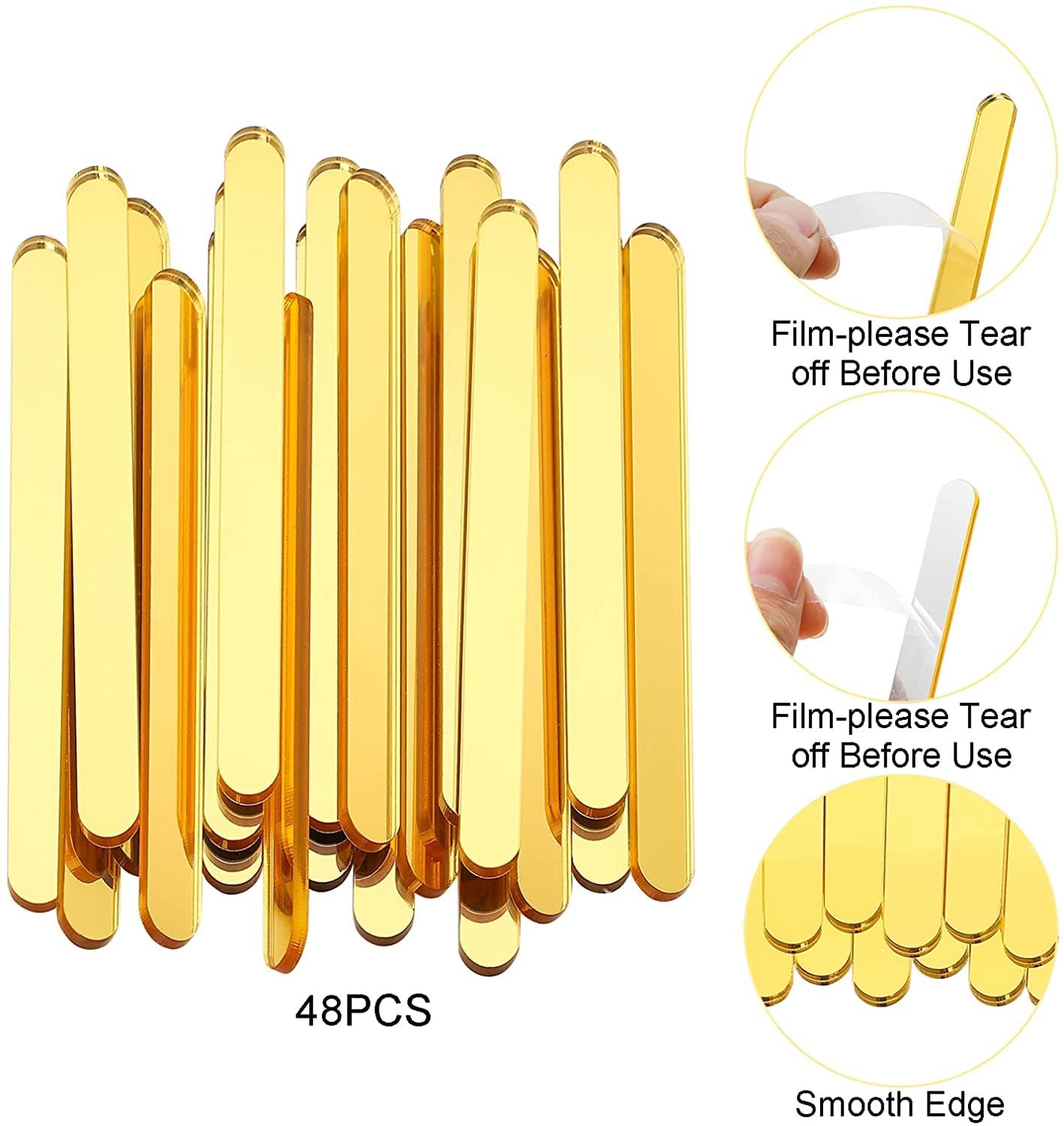 50Pcs Acrylic Cakesicle Popsicle Sticks, Plastic Gold Popsicle Sticks For Cakesicles, Reusable Popsicle Mold Sticks, 4.5    Cake