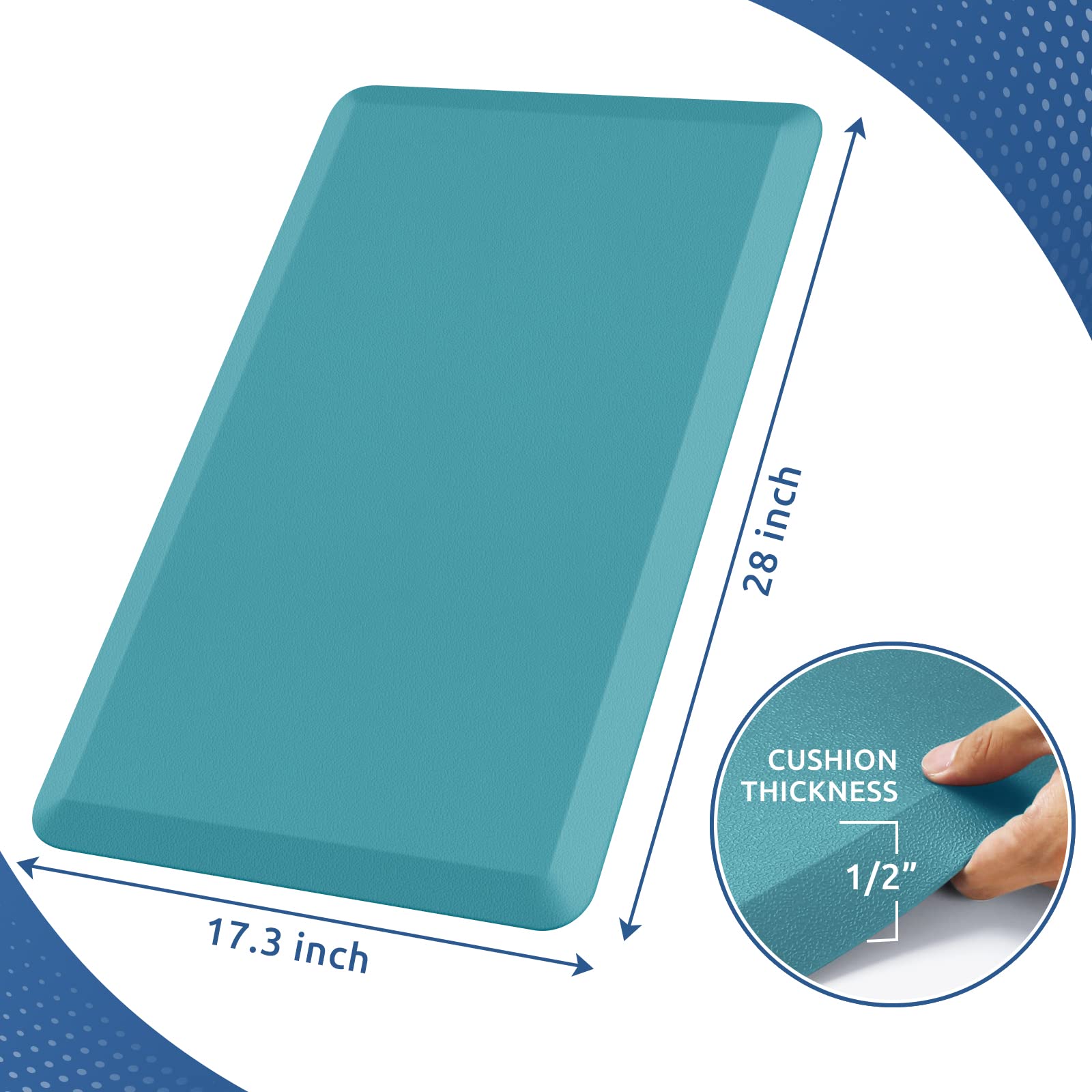 Kitchenclouds Cushioned Anti Fatigue Rug 17.3''X28'' Waterproof Non Slip Standing Desk Mats Comfort Floor Mats For Kitchen, Hous