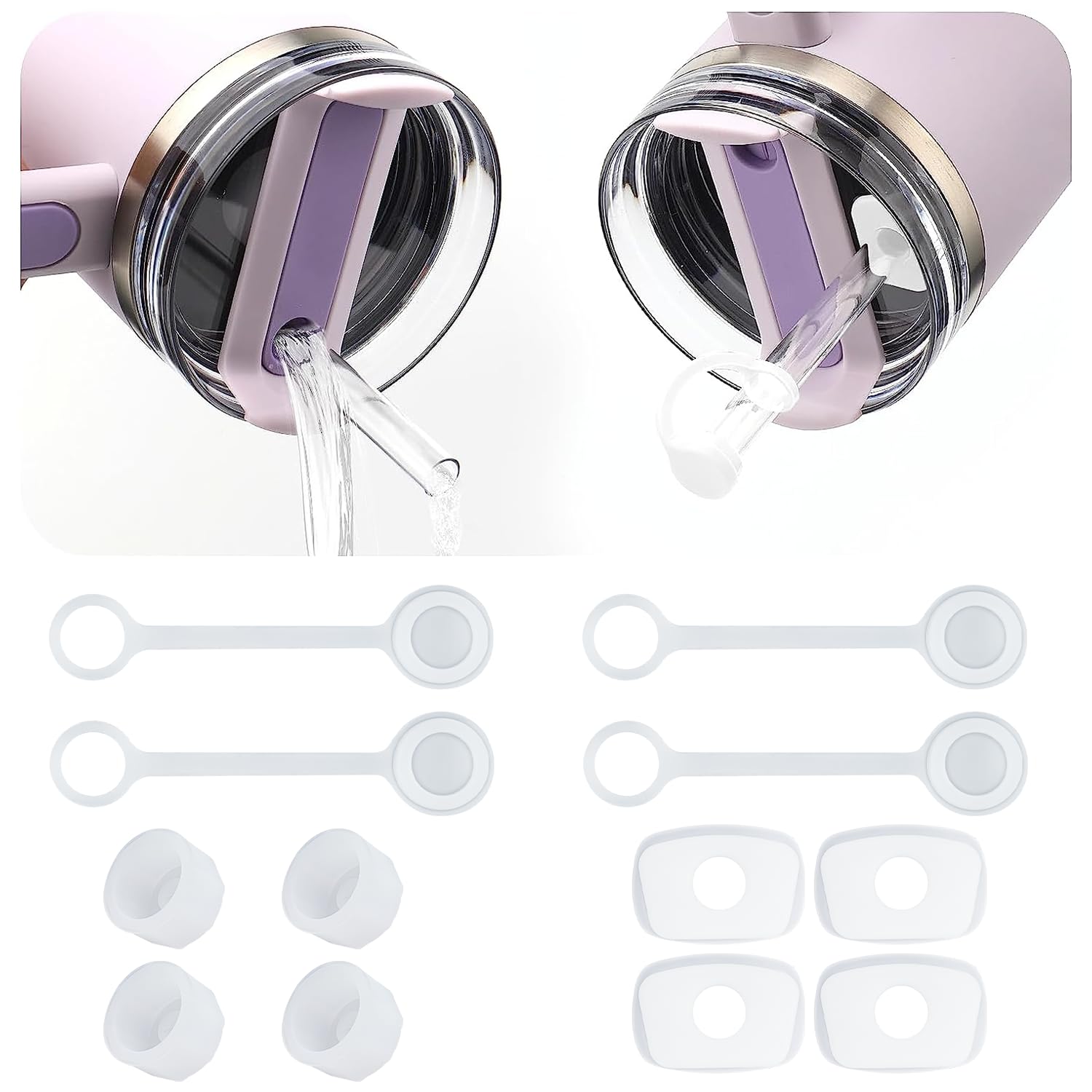 Tqrr 4Sets Silicone Spill Proof Stopper For Stanley 40/30 Oz The Quencher H2.0 Flowstate Tumbler With Handle For Stanley Cup Acc