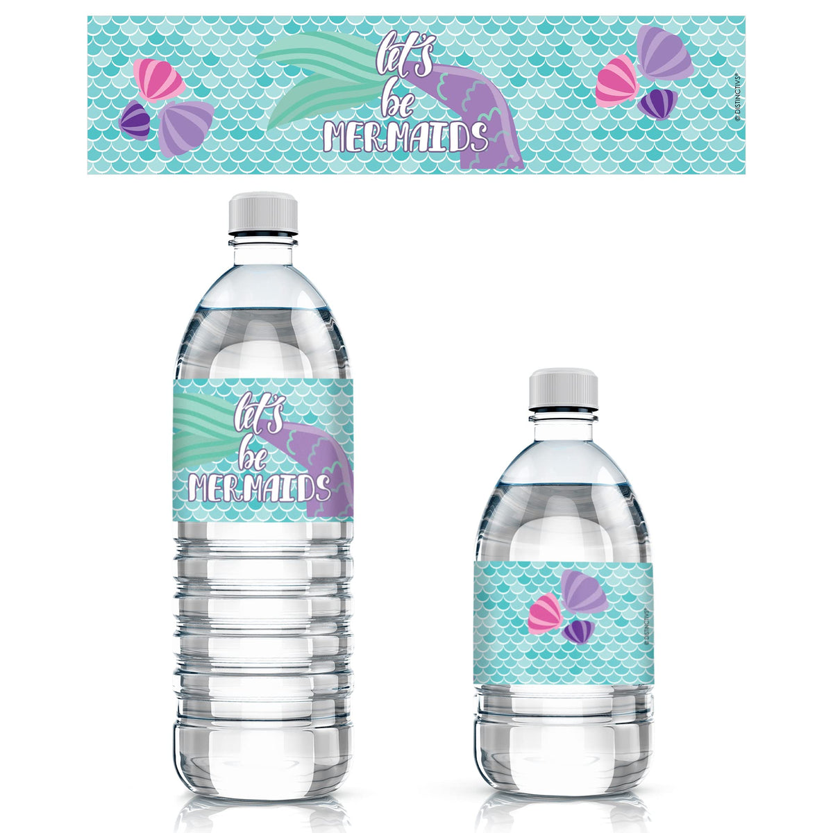Mermaid Party Water Bottle Labels, 24 Stickers