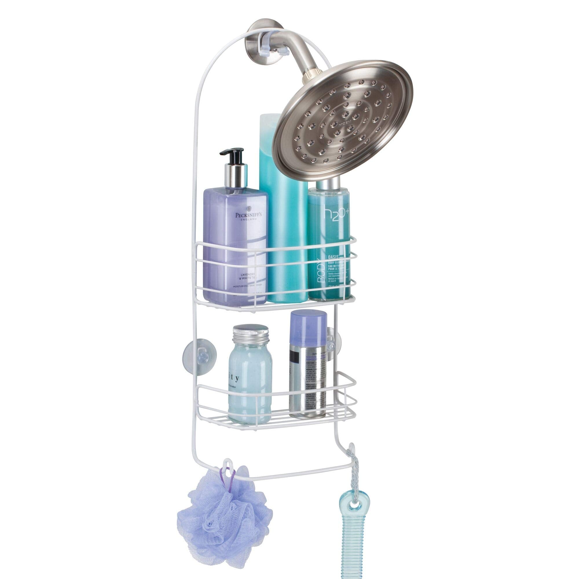 Interdesign 58652 Rondo Bathroom Shower Caddy For Shampoo, Conditioner, Soap - White