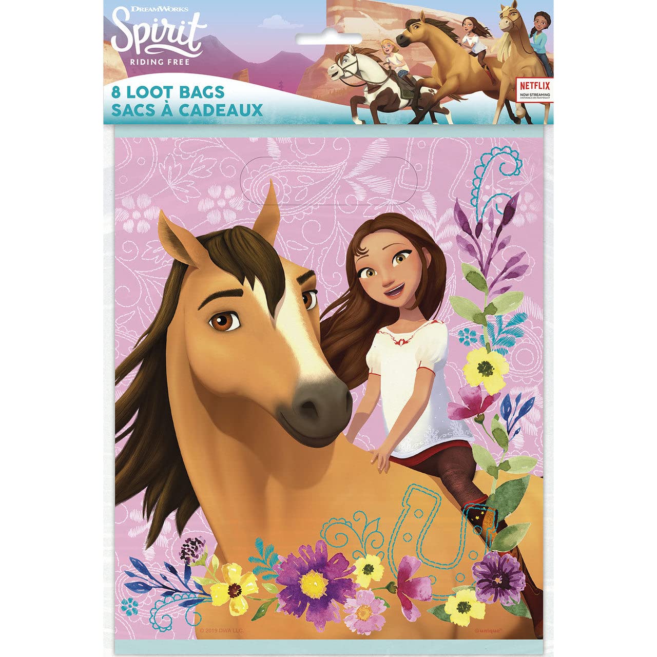 Unique Spirit Riding Free Party Loot Bags | 9'' X 7.5'' | 8 Pcs