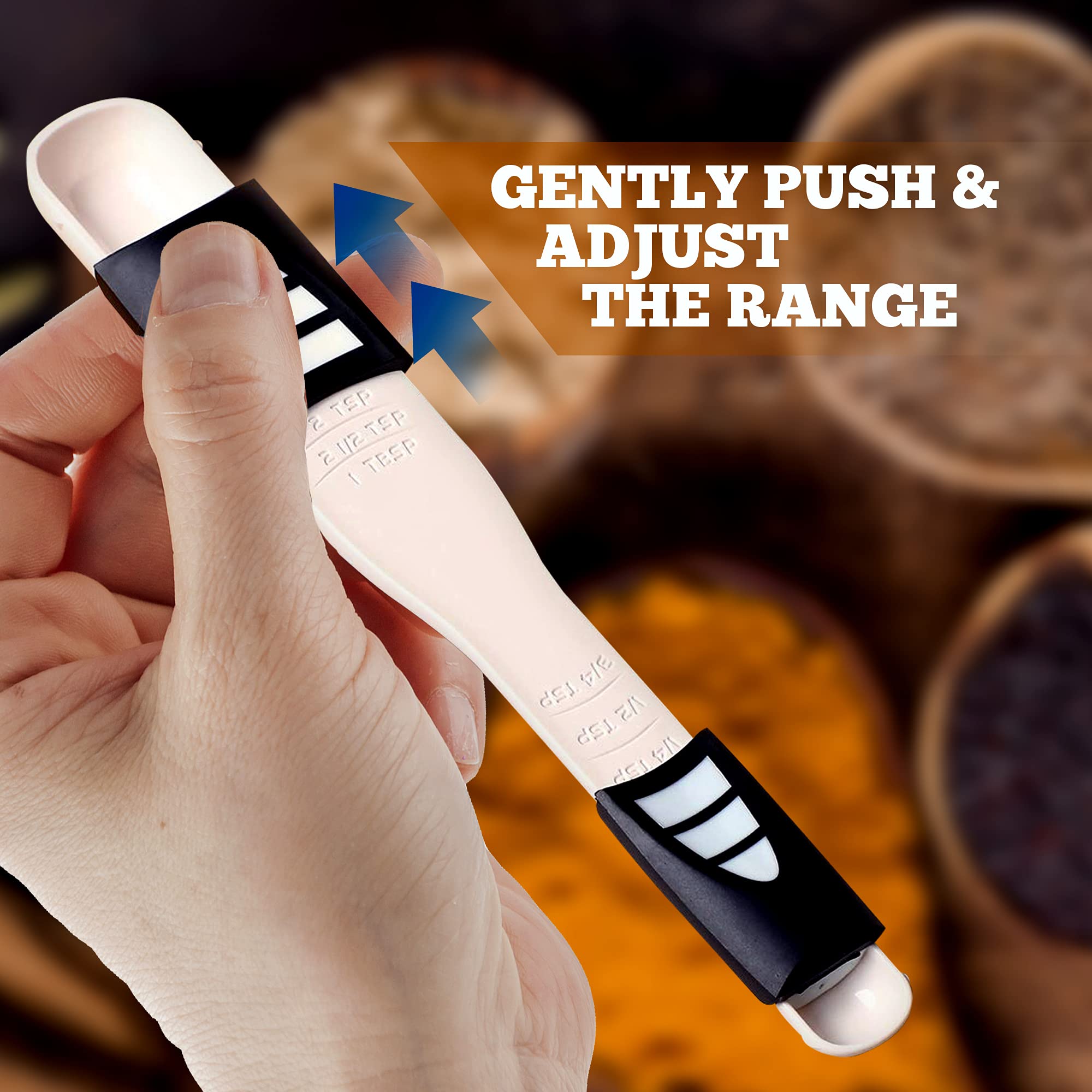 Performore Adjustable Measuring Spoon With Double End Adjustable Scale, 9 Stalls All In One Measuring Spoon, Wide Range Of Measu