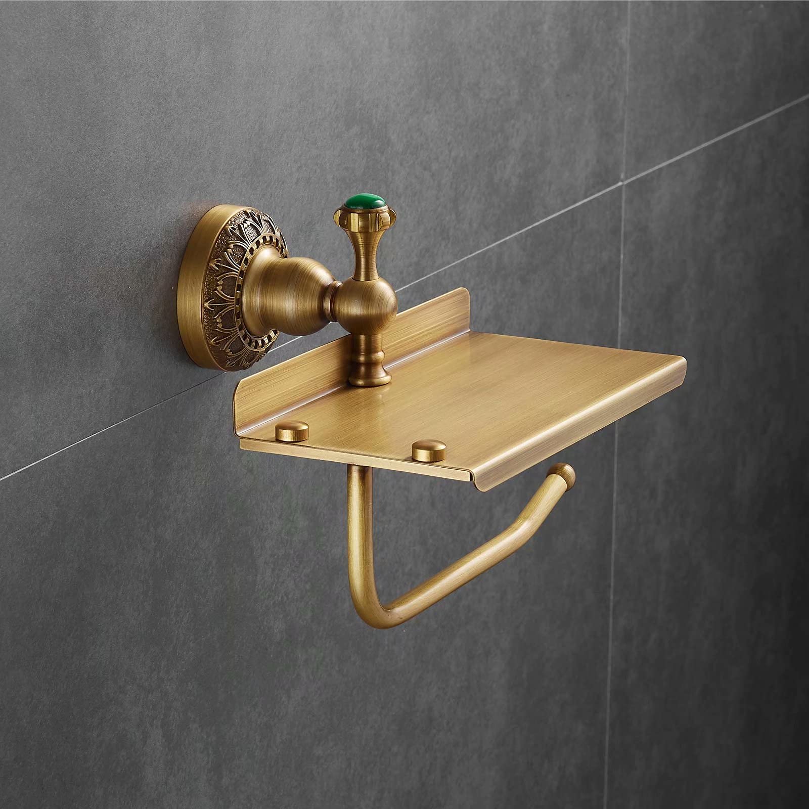 Beelee Bathroom Tissue Holder/Toilet Paper Holder Solid Brass Wall-Mounted Toilet Roll Holder, Toilet Paper Tissue Holder With M