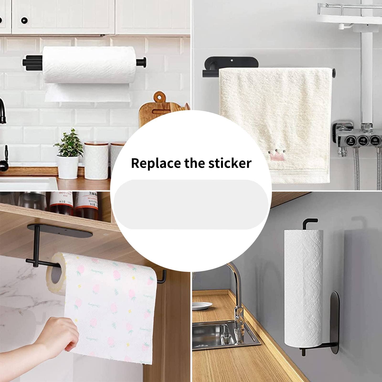 Self Adhesive Strips, Paper Towel Holder Replaces Stickers, Stainless Steel Paper Towels Holder Replace Stickers,Paper Towel Hol
