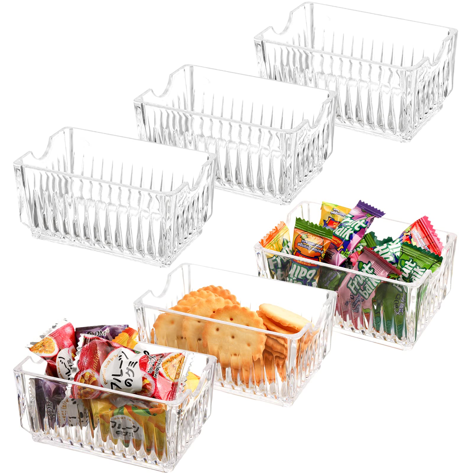 Deayou 6-Pack Sugar Packet Holder, Acrylic Sugar Bag Holder For Coffee Bar, Cabinet, Sweetener