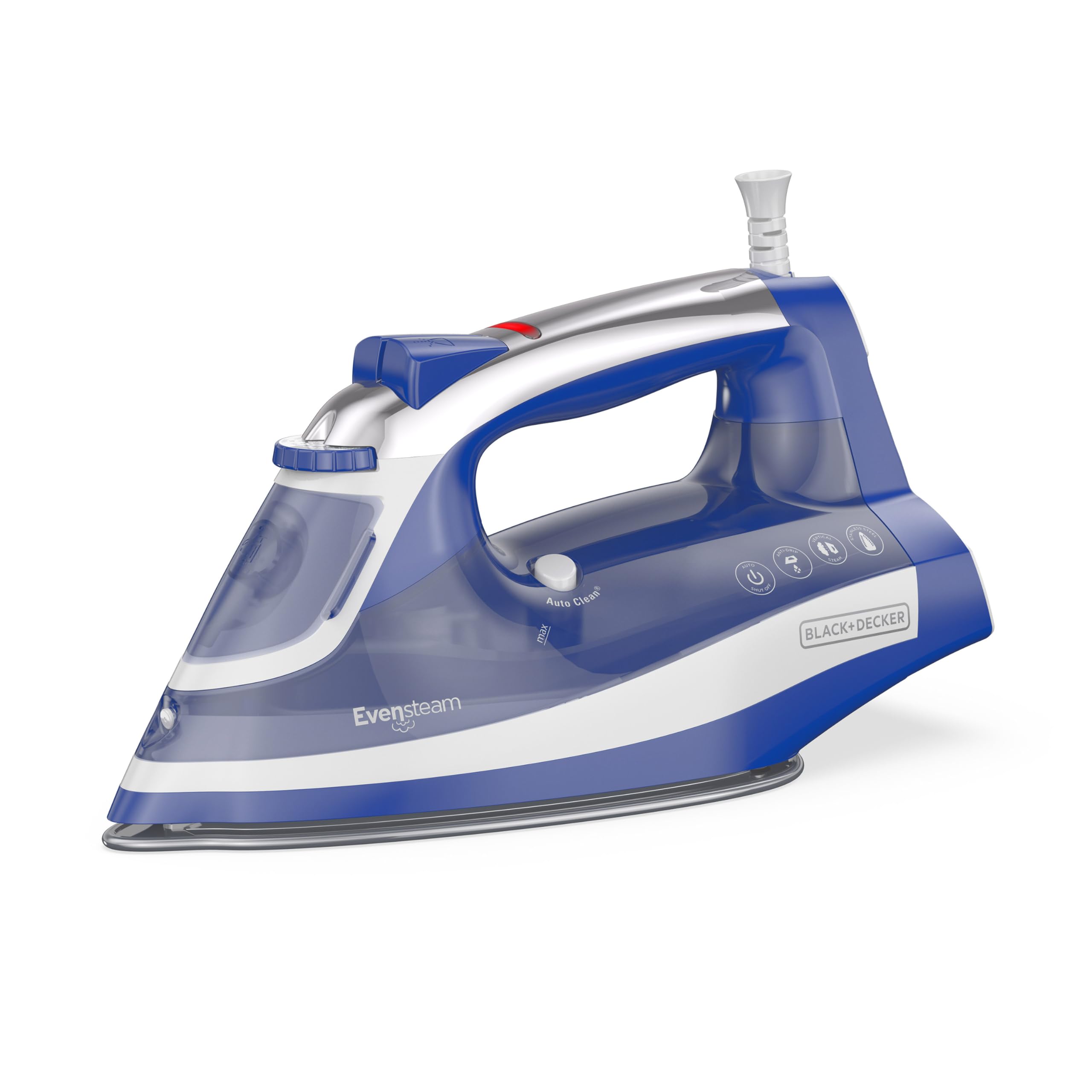 Black+Decker One Step Steam Iron, Evensteam Soleplate & Smart Steam Control With Easy-Fill Water Tank And 3-Way Automatic Shutof