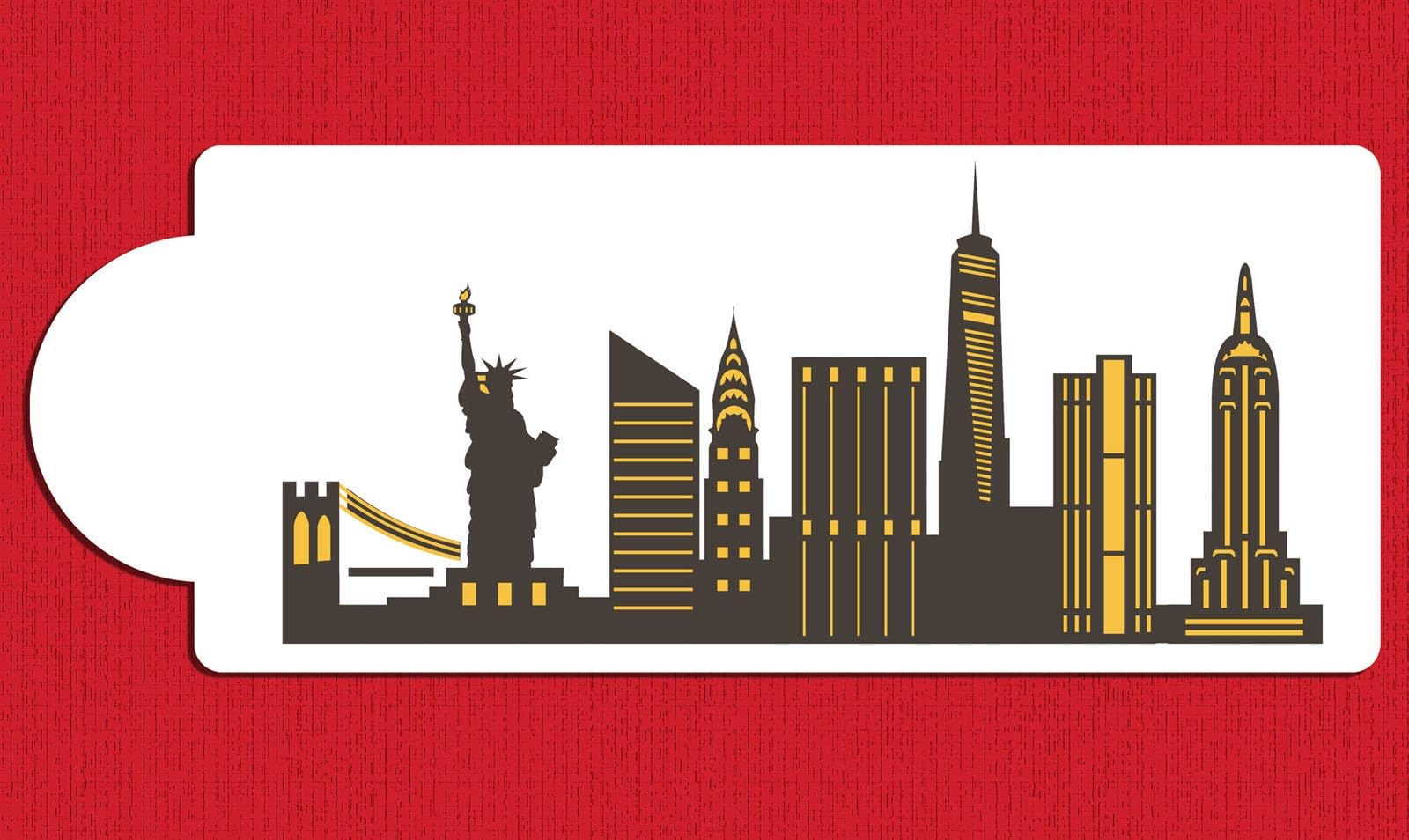 New York City Detailed Skyline Cake Stencil Side C1000 By Designer Stencils