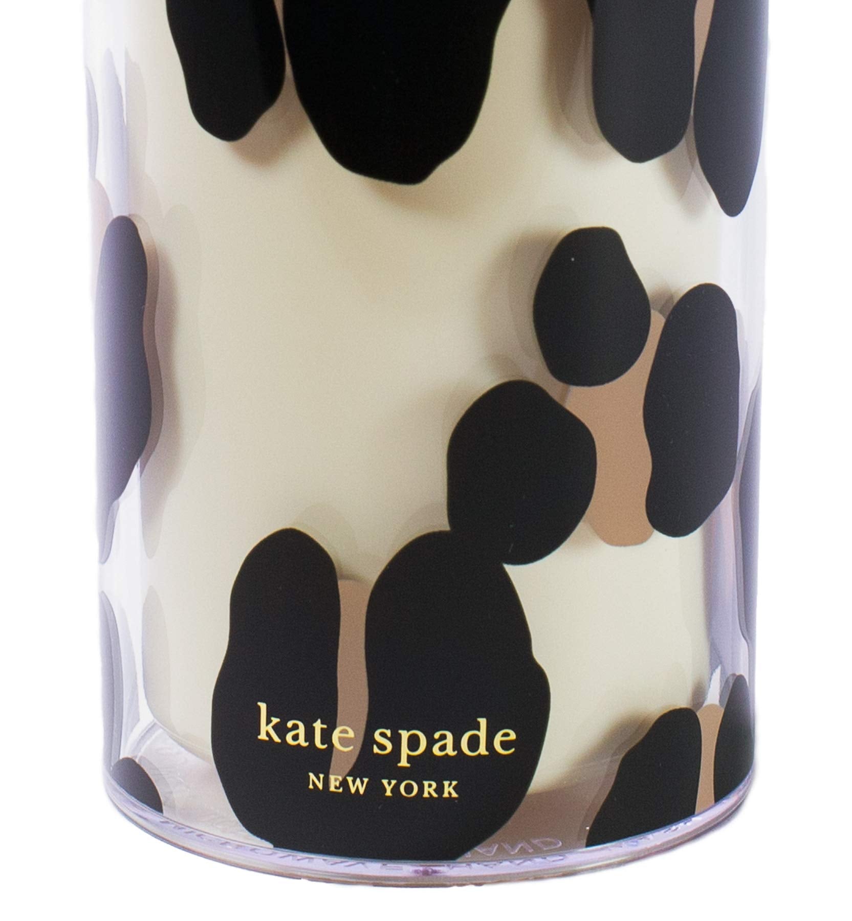 Kate Spade New York Insulated Tumbler With Reusable Straw, Leopard Print 24 Ounce Acrylic Travel Cup With Lid, Forest Feline