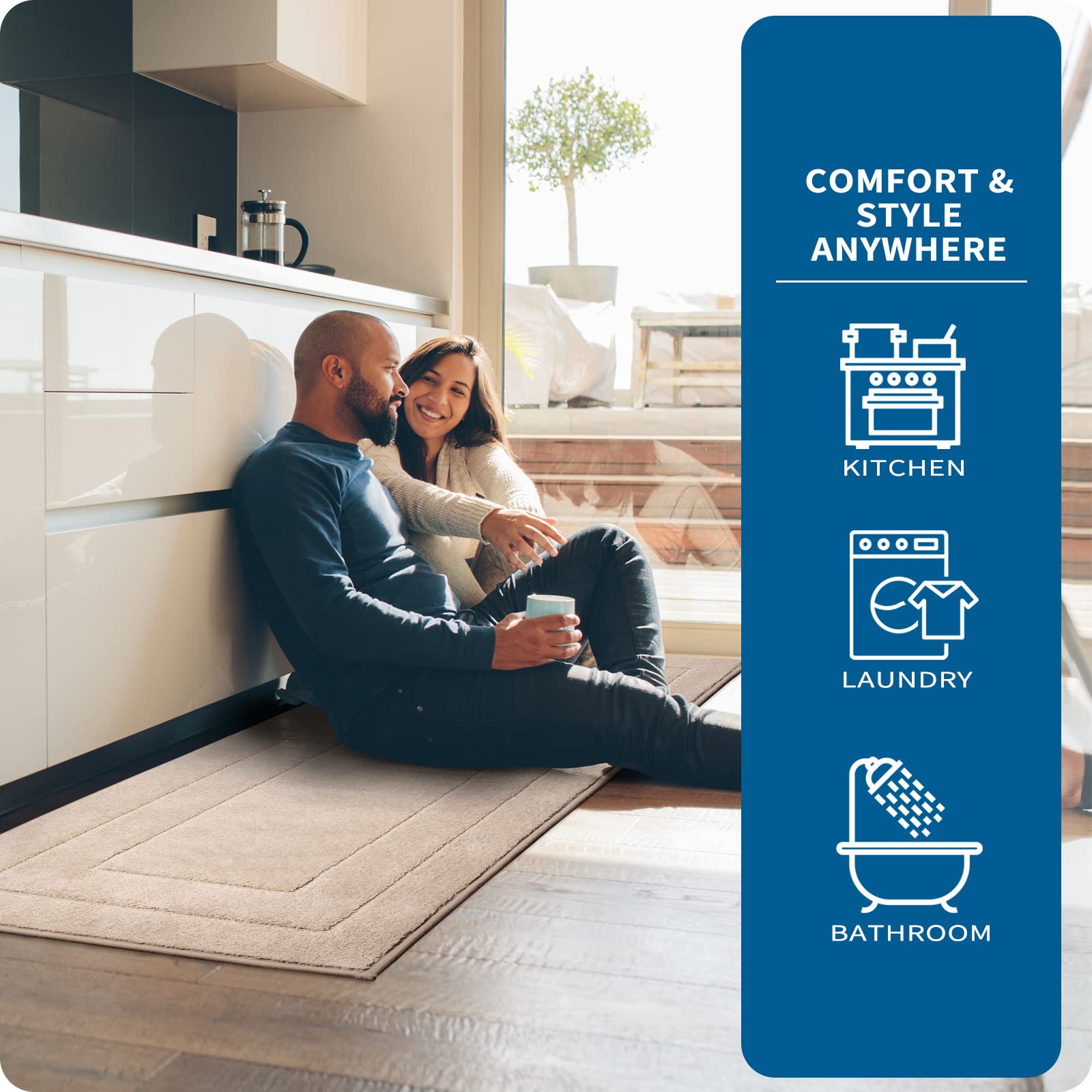 Purrugs Machine Washable Kitchen Rug 32'' X 47'', Non-Slip/Skid Kitchen Runner Rugs & Floor Mats, Super Absorbent Soft Standing