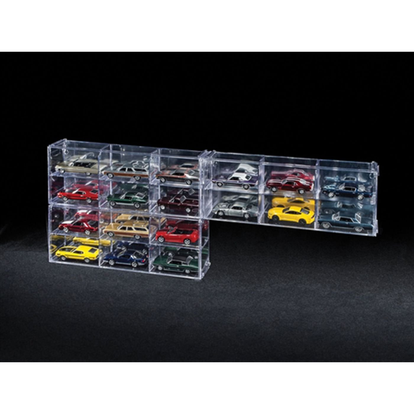 Auto World - Six Car Interlocking Display Case 4 X 10.5 X 2, 1:64 (Awdc003), Clear