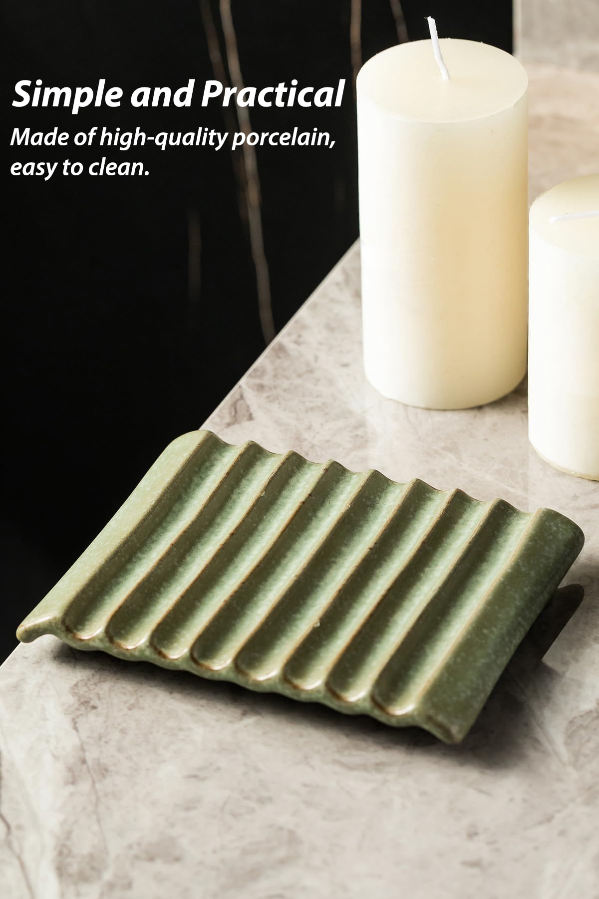 Zoeeker Soap Holder Soap Dish, Ceramic Soap Saver Bar Soap Tray Non-Slip Bathroom Accessories For Soap, Sponges, Scrubber, Razor