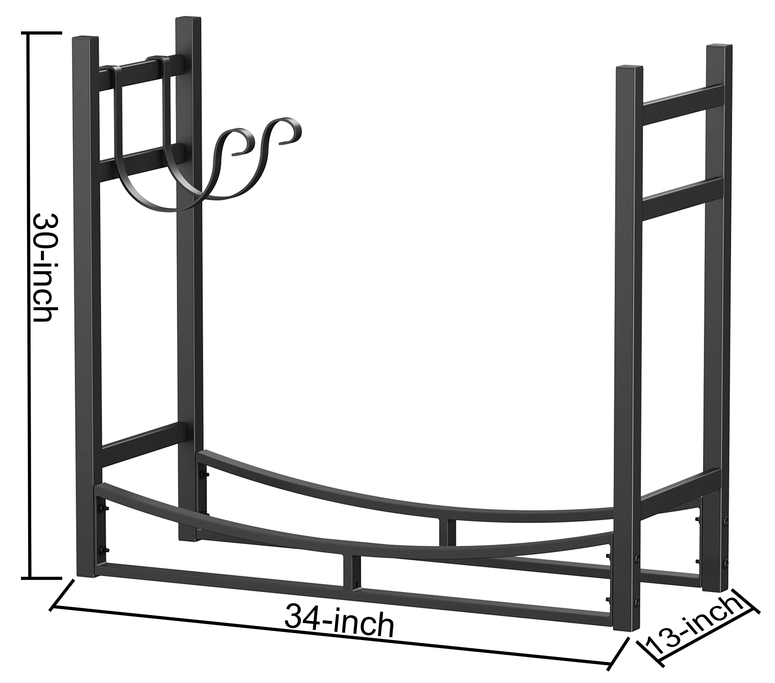 Fire Beauty Fireplace Log Rack with Kindling Holder Firewood Holder for Wood Storage Storage Log Holder Include 4 Tools (19.8)