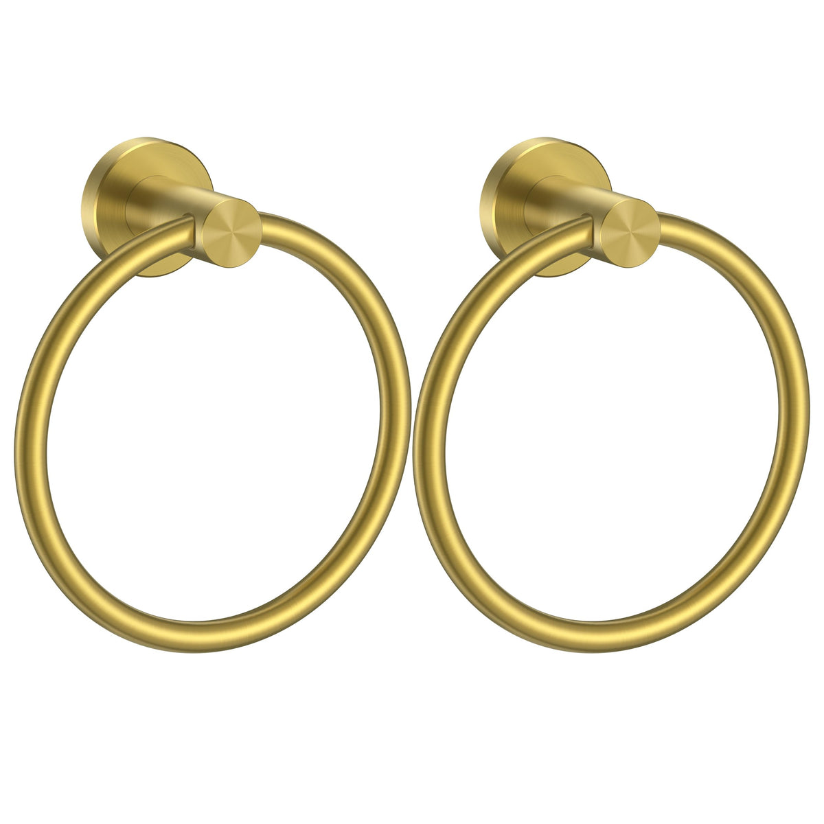 Forious Dark Gold Towel Ring 2 Packs, Sus304 Stainless Steel Hand Towel Holder For Bathroom Wall Mounted, Modern Towel Hanger, T