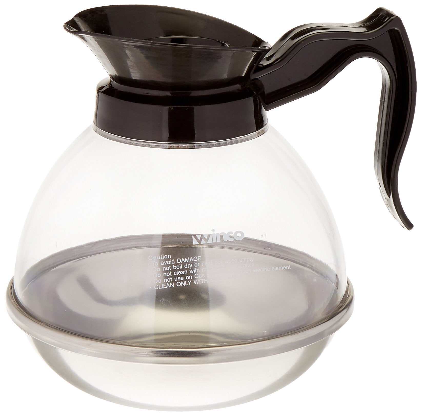 Winco Plastic Coffee Decanter, Stainless Steel, 64-Ounce, Medium