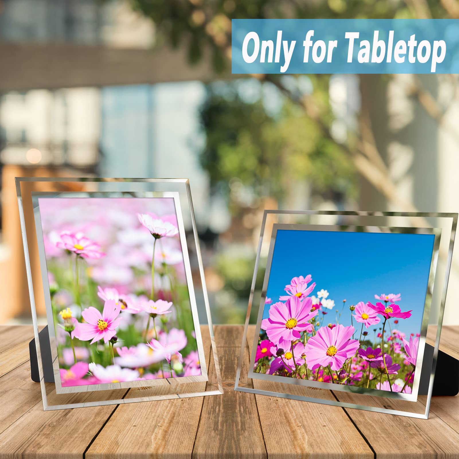 Hoikwo Bulk 8x10 Picture Frames, 4 Packs Silver Photo Frames 8 by 10, Glass Wedding Frames 8x10, Clear Mirror Wedding Photo Fram