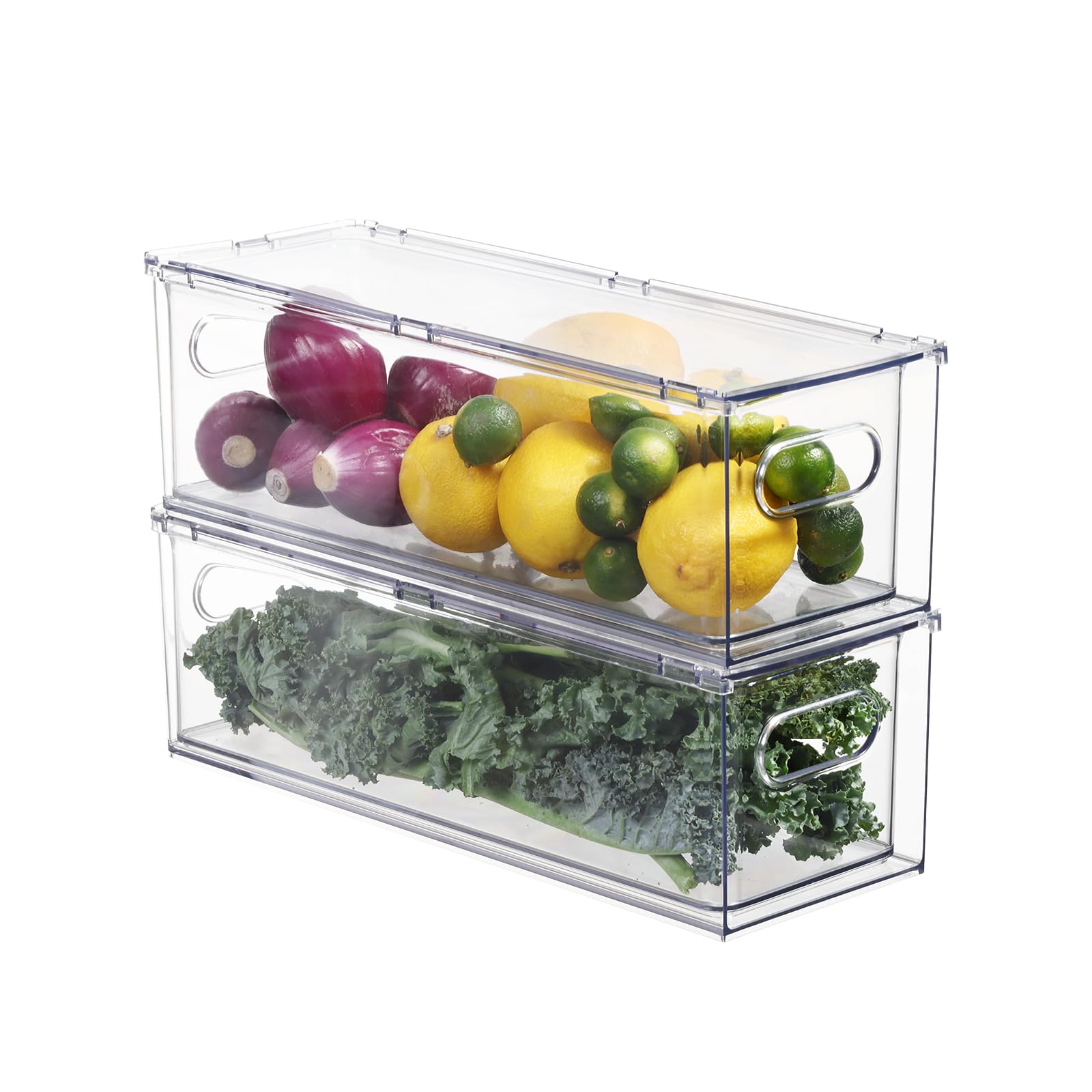 Bronkeeper Fridge Organizers and Storage Pull Out Drawer, 2 Small