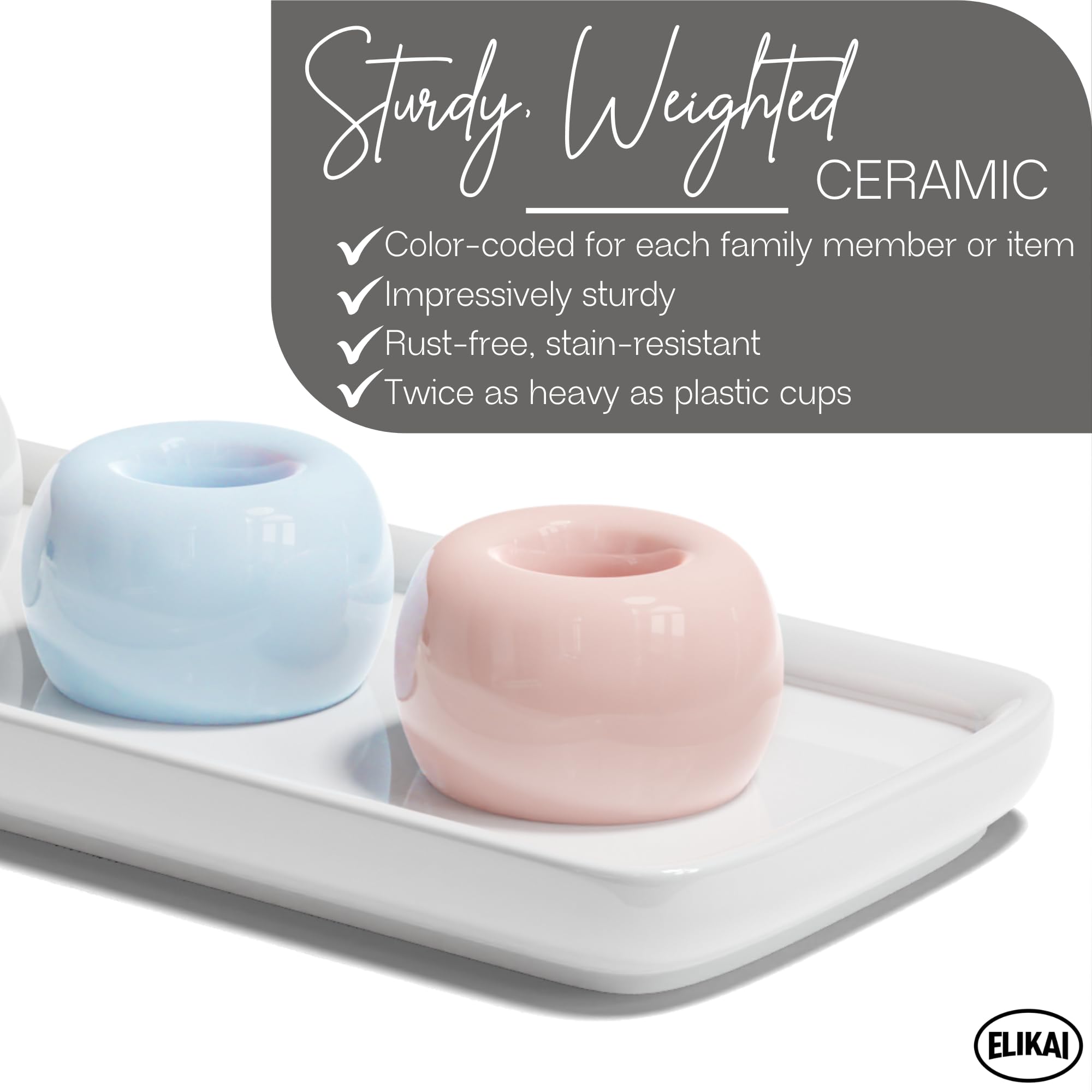 Small Toothbrush Holder For Bathrooms With Tray, Toothbrush Stand With Tooth Brushing Holder, Ceramic Toothbrush Holder For Bath