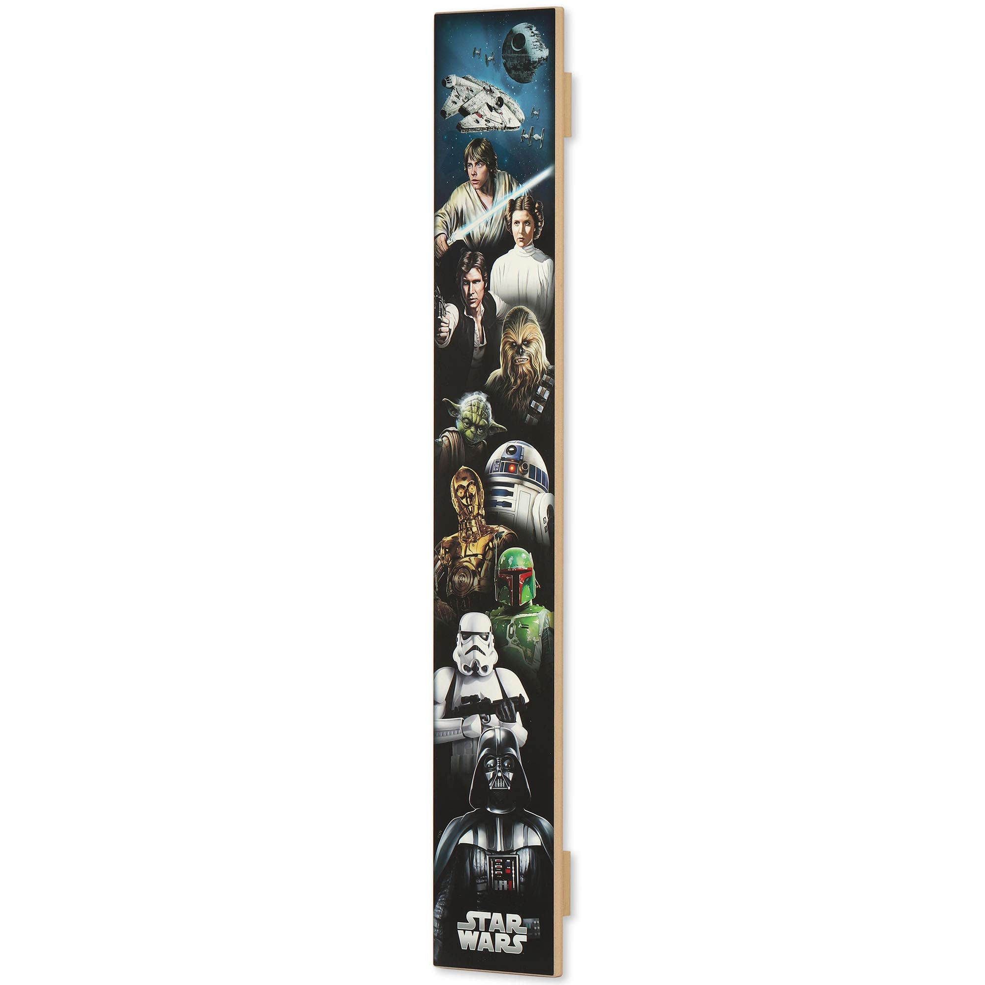 Open Road Brands Disney Star Wars Line Up Vertical Wood Wall Decor - Classic Star Wars Wall Art For Home Decorating