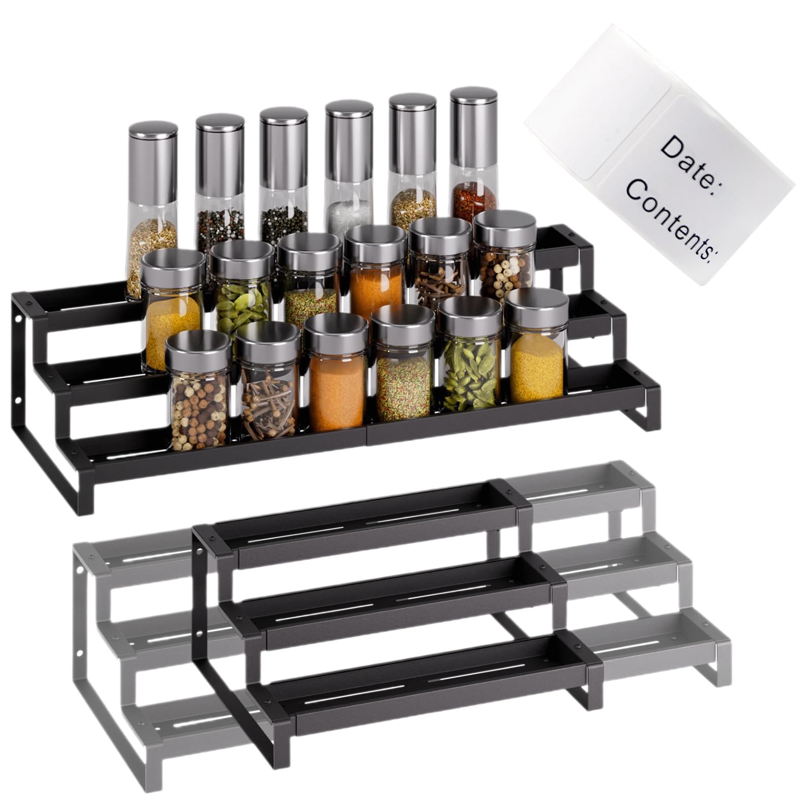 VeetaLux 3Tier Expandable Spice Rack Organizer
