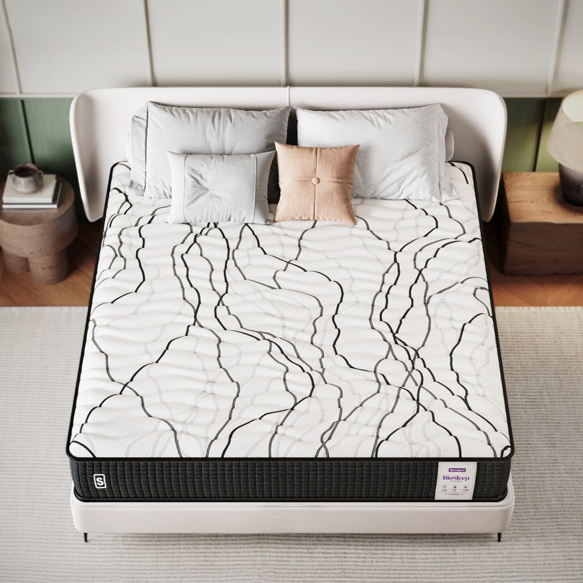 Springwel Biosleep 100% Natural Latex 5 Inch Bed Mattress | 15 Yrs Warranty | Spine & Back Orthopedic Support | Breathable & Ant
