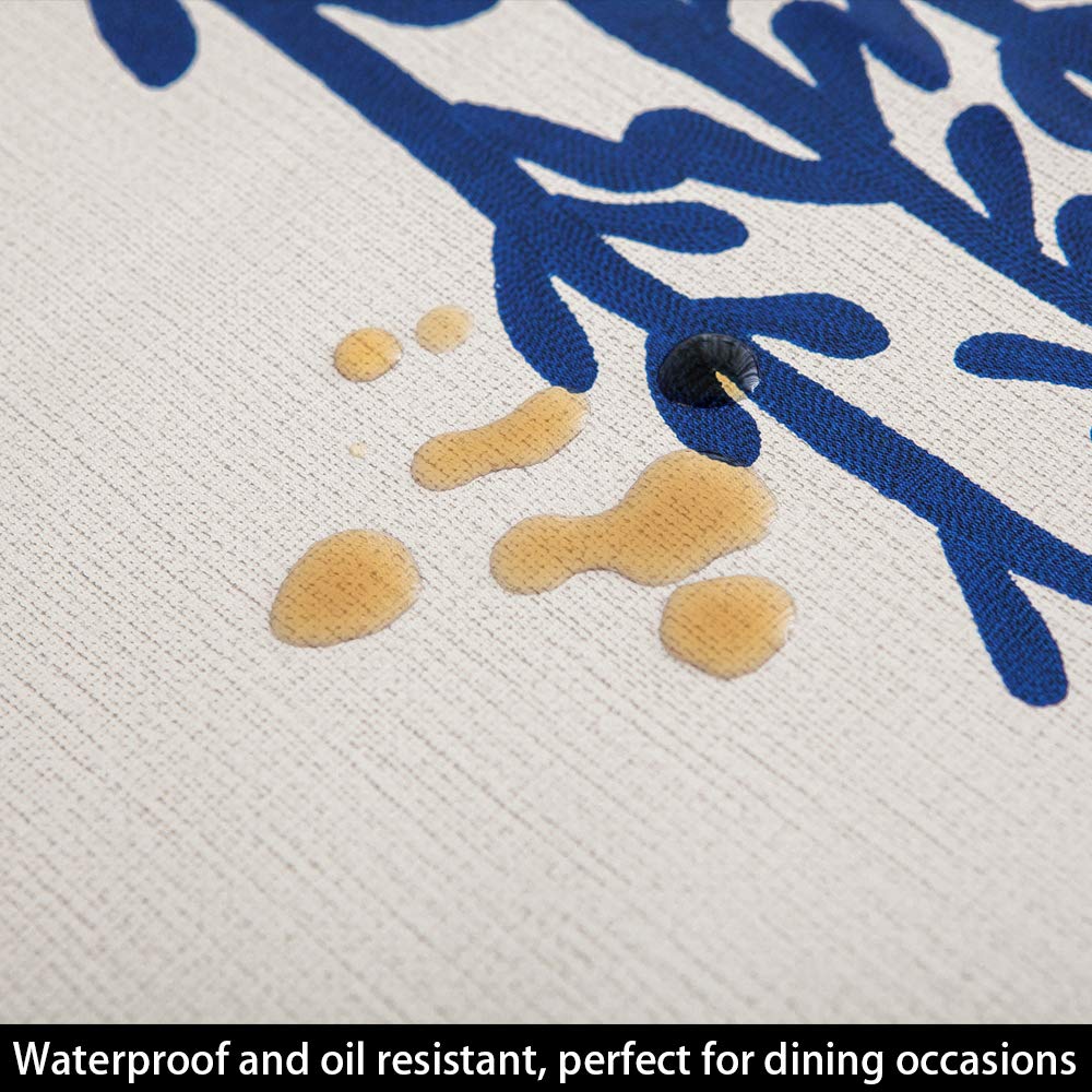 TruDelve Heavy Duty Vinyl Table Cloth for Kitchen Dining Table Wipeable PVC Tablecloth for Rectangle Table(54''x108'' Branch)