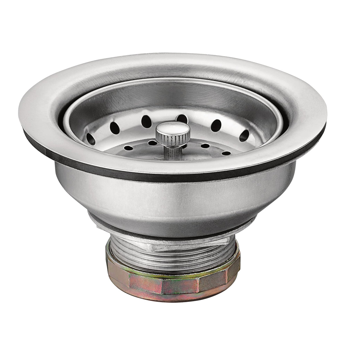 Moen Kitchen Sink Stainless Steel Basket Strainer With Drain Assembly, 3-1/2 Inch Sink Drain Stopper Plug, 22036