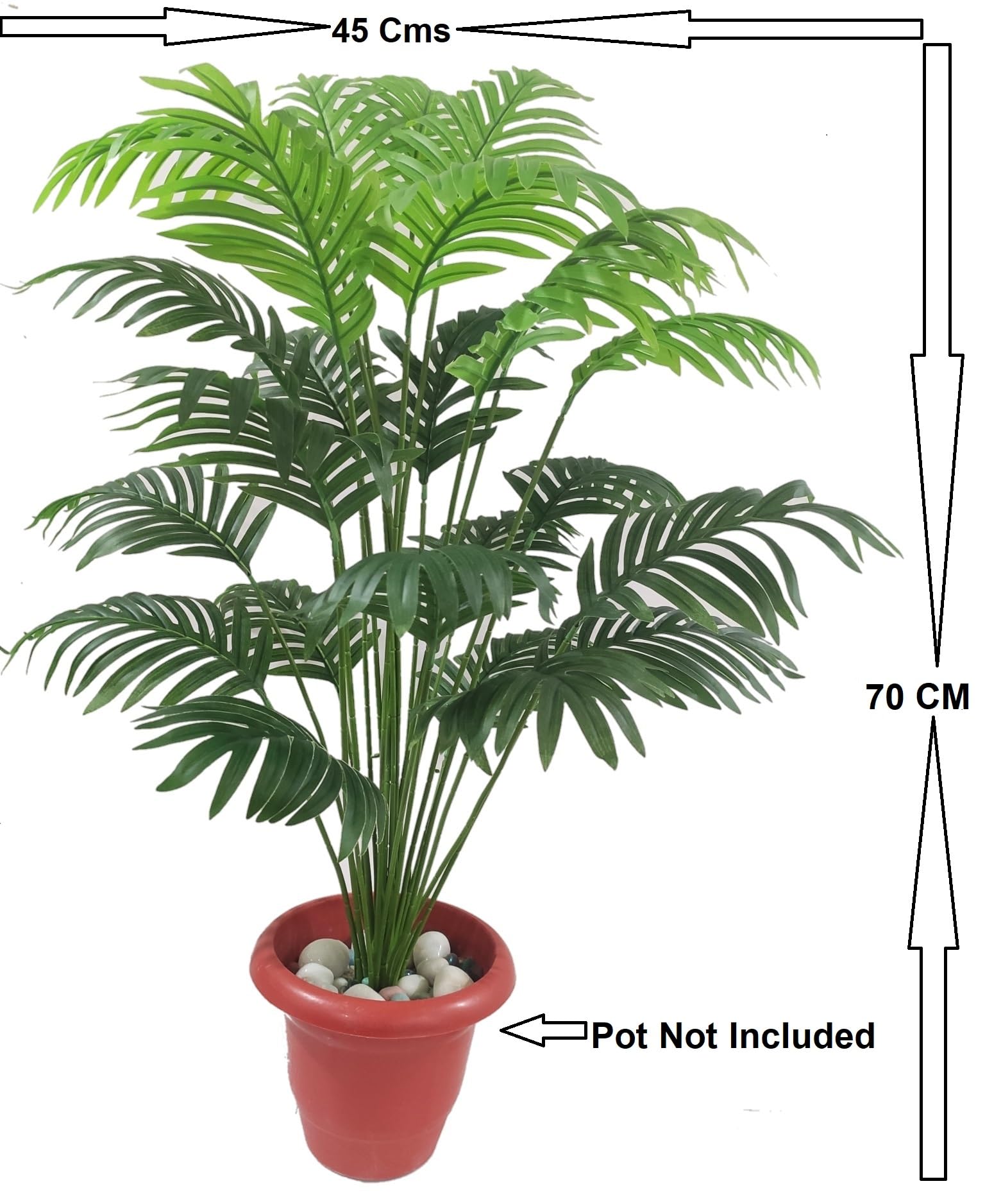 Bk Mart Polyester Natural Looking 18 Leaves Areca Palm | Ornamental Plant For Interior | Indoor Tropical Plant For Home/Shop/Off