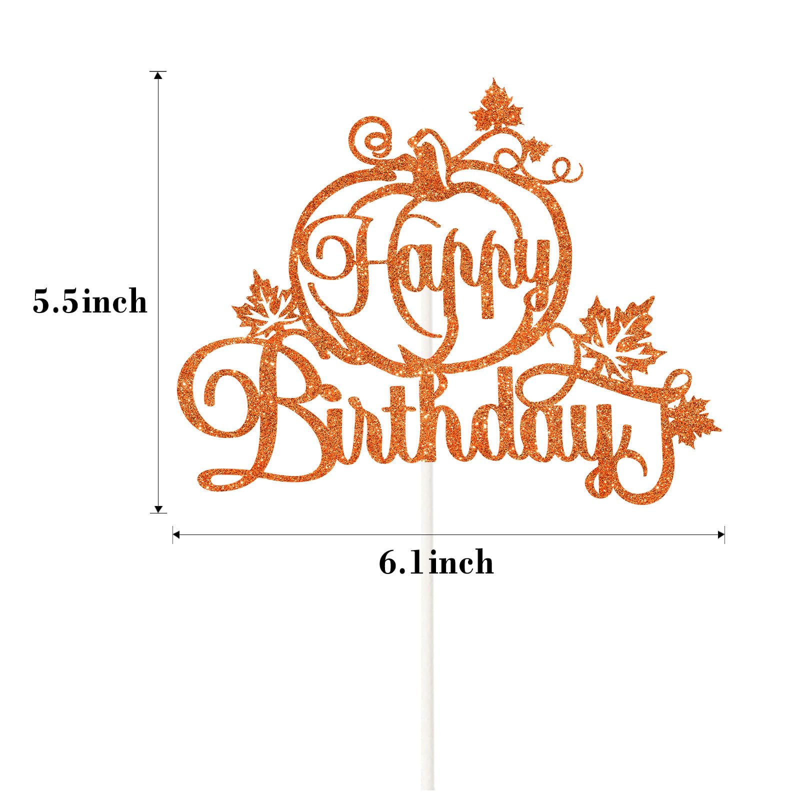 Pumpkin Happy Birthday Cake Topper - Fall Harvest Autumn Little Pumpkin Theme for Boys Girls Men Women Cake Decor - Birthday Hal