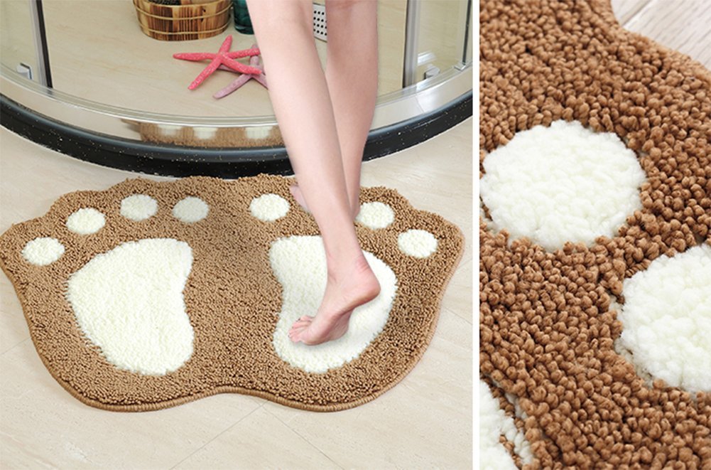 Topchances Bathroom Rug Mat, Non Slip Big Feet Bath Mat Water Absorbent Bath Rug,Microfiber Doormat Toilet Bath Carpet For Doorm