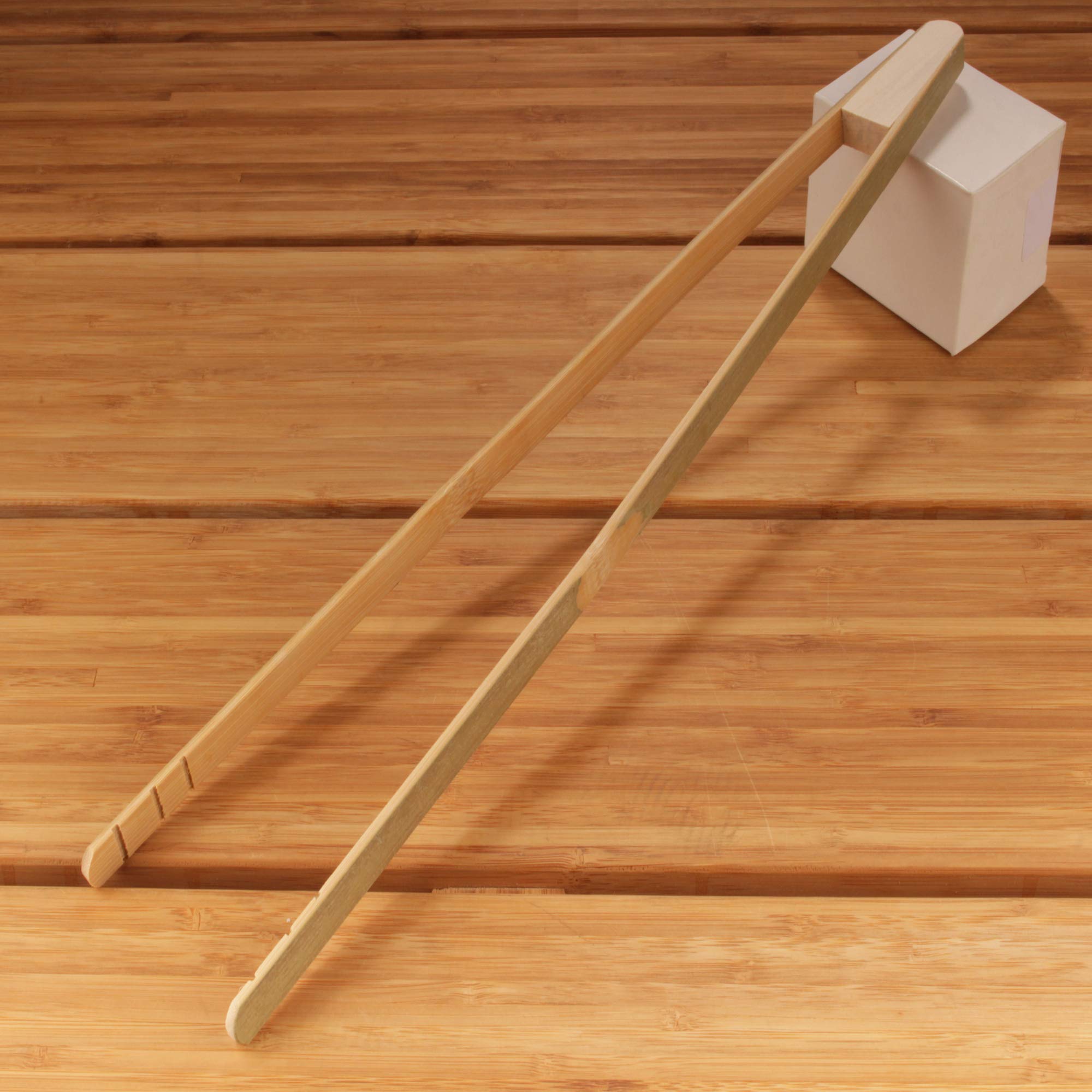 Bamboomn 17'' Reusable Bamboo Straight Arm ''A'' Tongs - Green - 3 Pieces