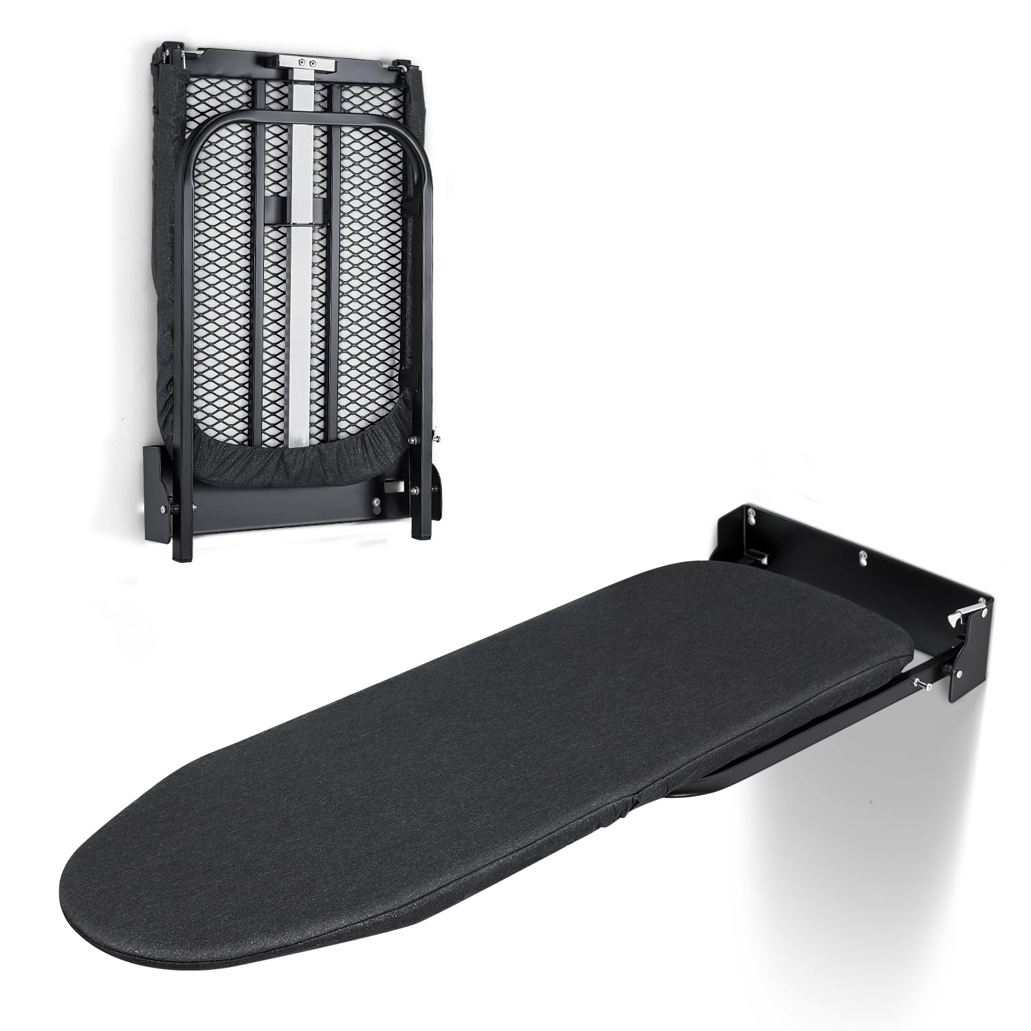 Duwee 12''  36'' Wall Mounted Ironing Board,Folding Ironing Board Cabinet With Heat Resistant Cover,Compact Wall Mount Fold Down