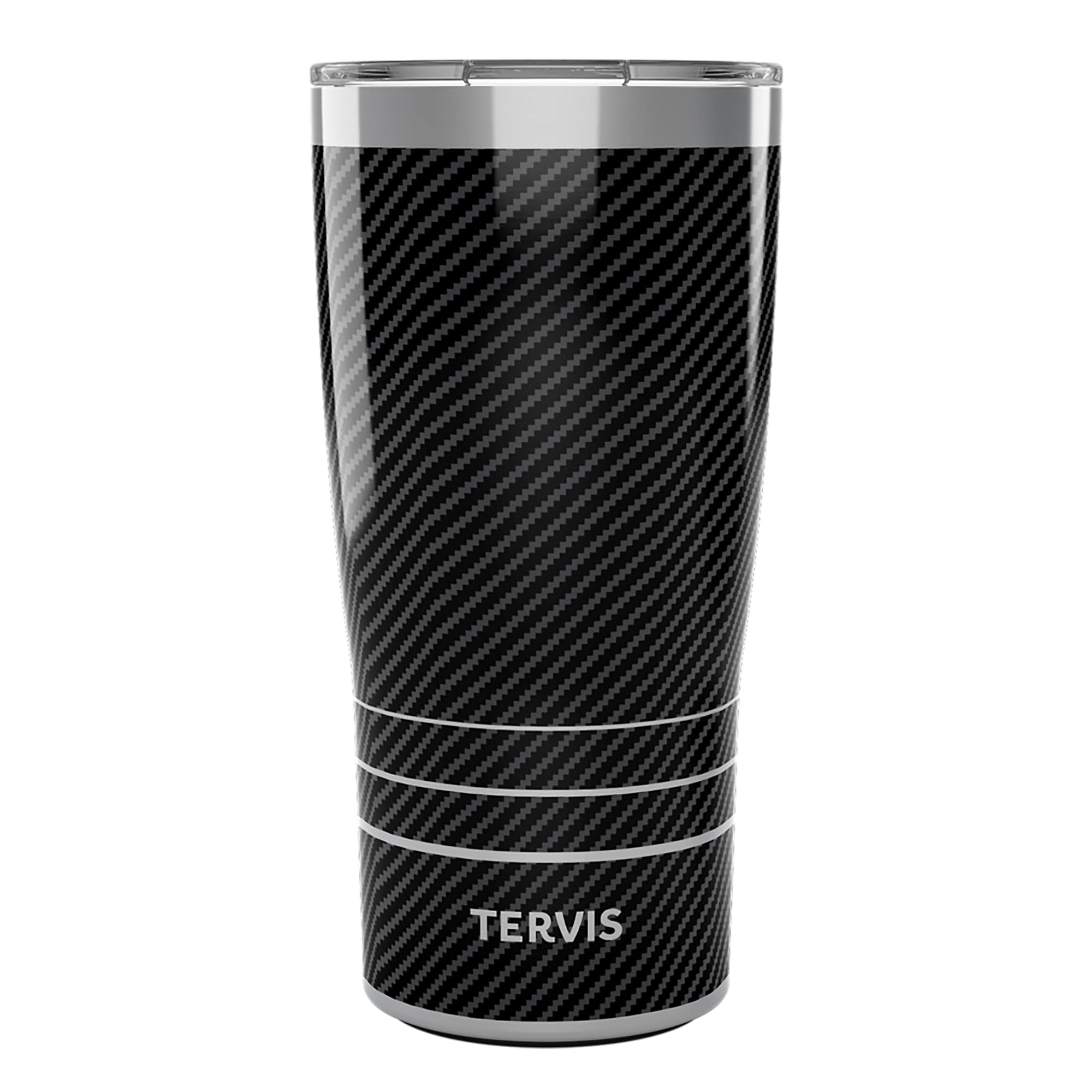 Tervis Traveler Carbon Fiber Pattern Triple Walled Insulated Tumbler Travel Cup Keeps Drinks Cold & Hot, 20oz, Stainless Steel