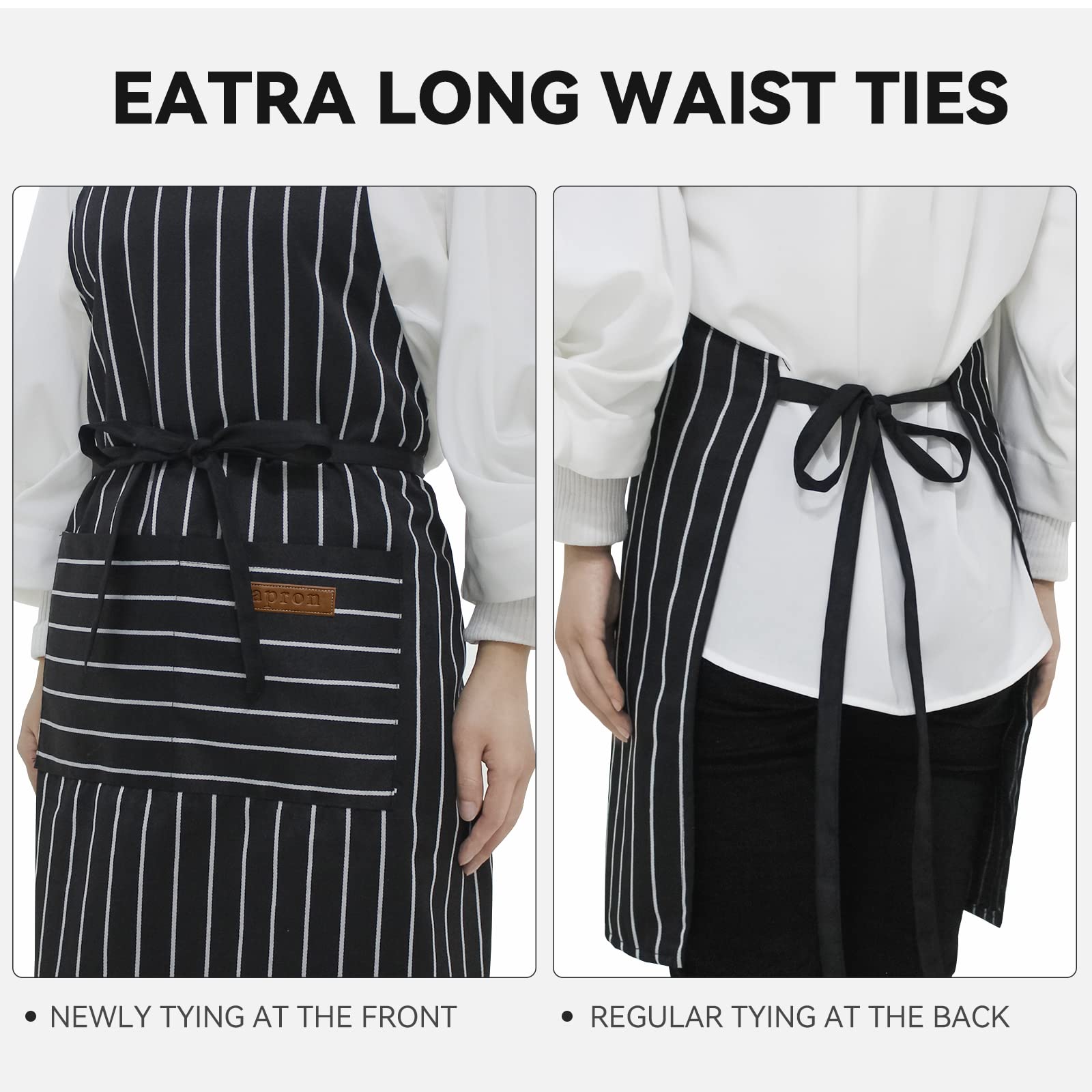 Riqiaqia 2 Pack Aprons For Women With Pockets, Soft Chef Apron For Men, Adjustable Bib Aprons For Kitchen Cooking Bbq (Black/Bro