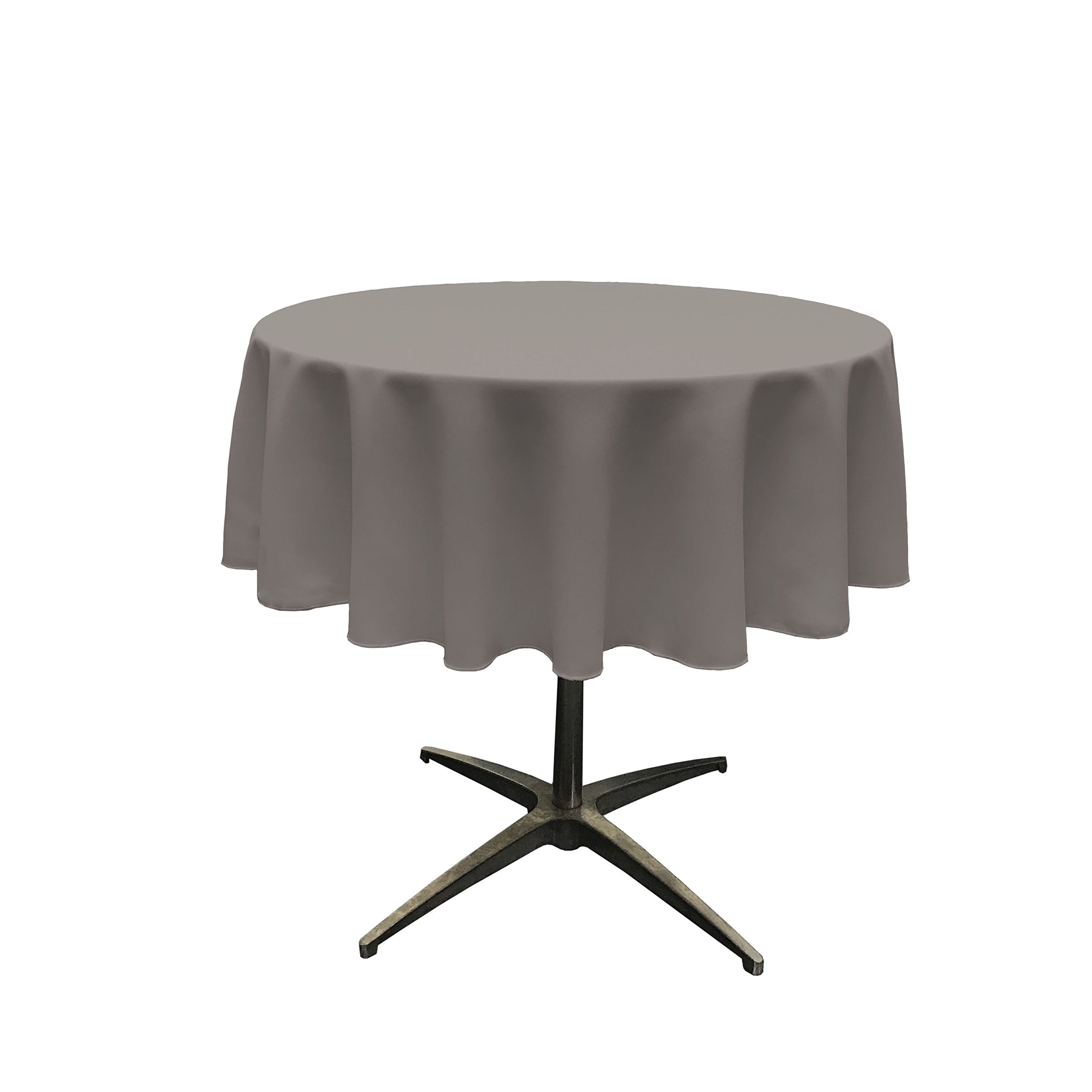 LA Linen Polyester Poplin Tablecloth 58-Inches Round  Dark Gray