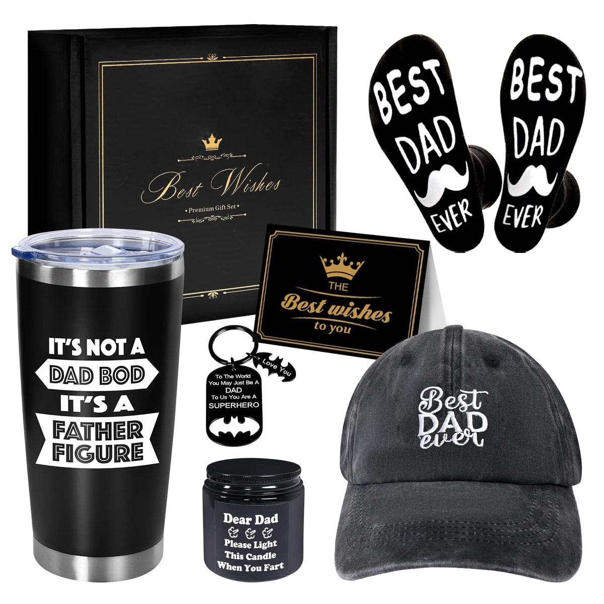 Tecanne Fathers Day Gift Basket, Birthday Gifts For Dad From Daughter, Son, Gift Box For Dad, Husband, Men Best Christmas Packag