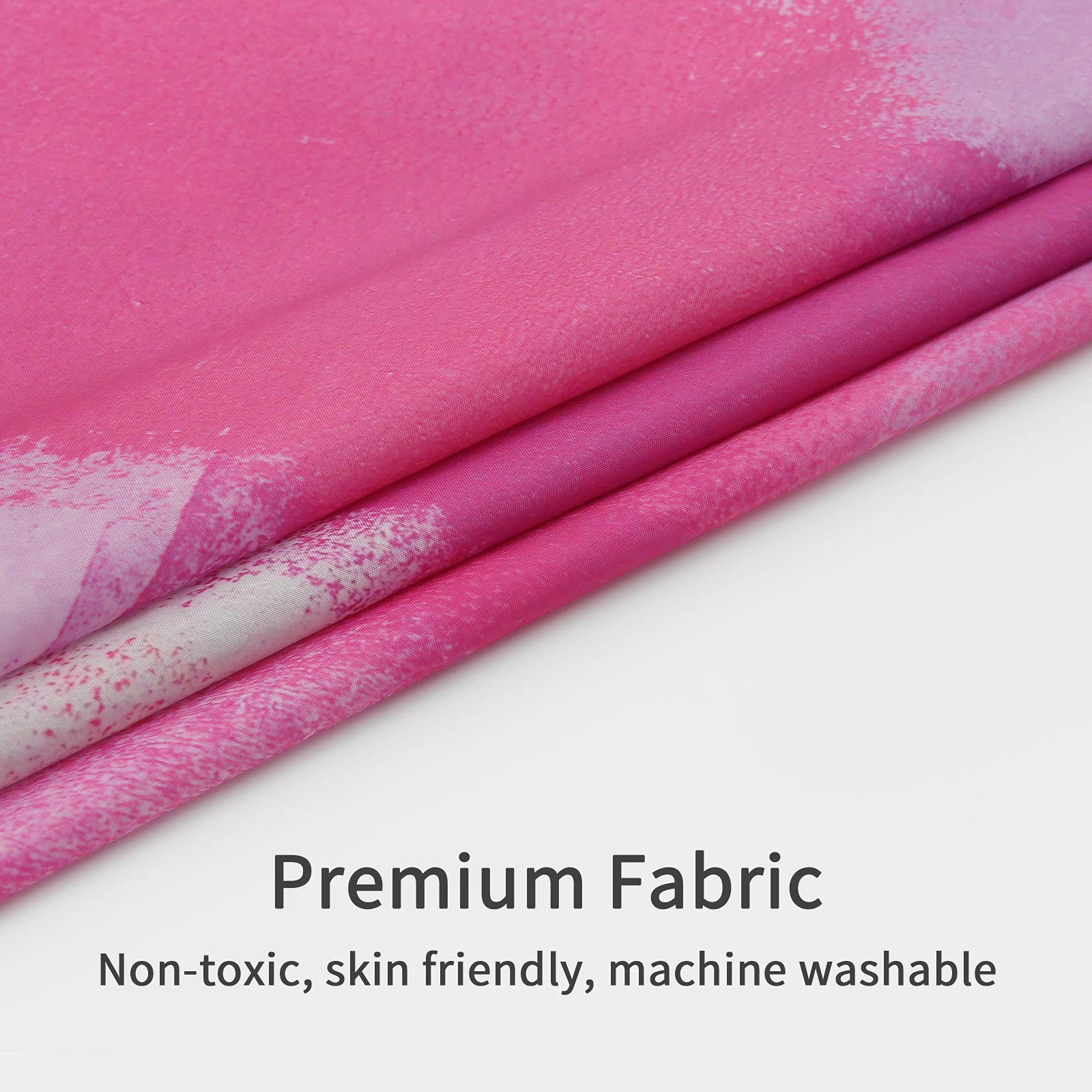 MitoVilla Hot Pink Shower Curtain Set with Hooks  Abstract Ombre Grunge Style Shower Curtain for Bathroom  Dark Pink & Peach Art Paint Brush Bathtub Decor  72 x 72