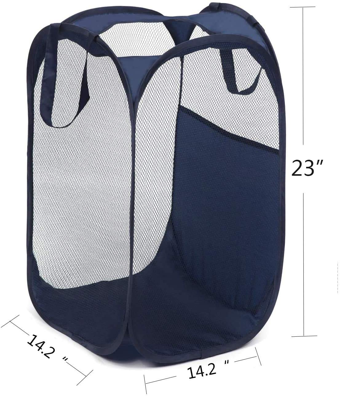 BENJUNC 2 Laundry Baskets  pop-up Laundry Baskets  Foldable mesh Laundry Baskets (Each with 2 Reinforced Handles)  Blue ??
