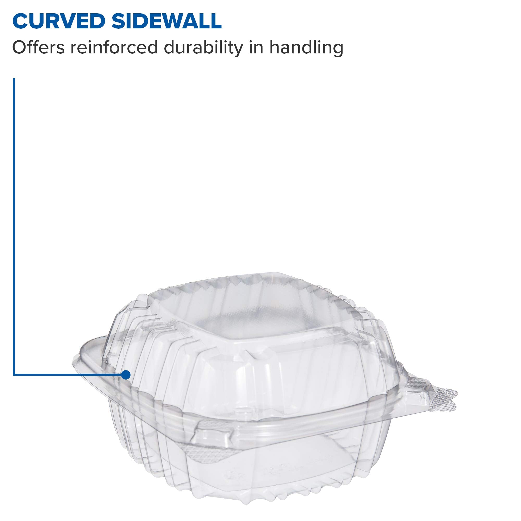 Dart C53Pst1 Ops 5 In Clear Hinged Container, 5.3 X 5.4 In (Case Of 500)